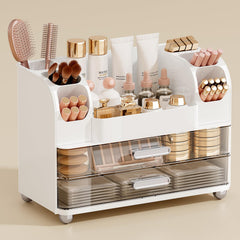 Organizador de maquillaje UFORU con dos cajones grandes para ver todo de un vistazo
