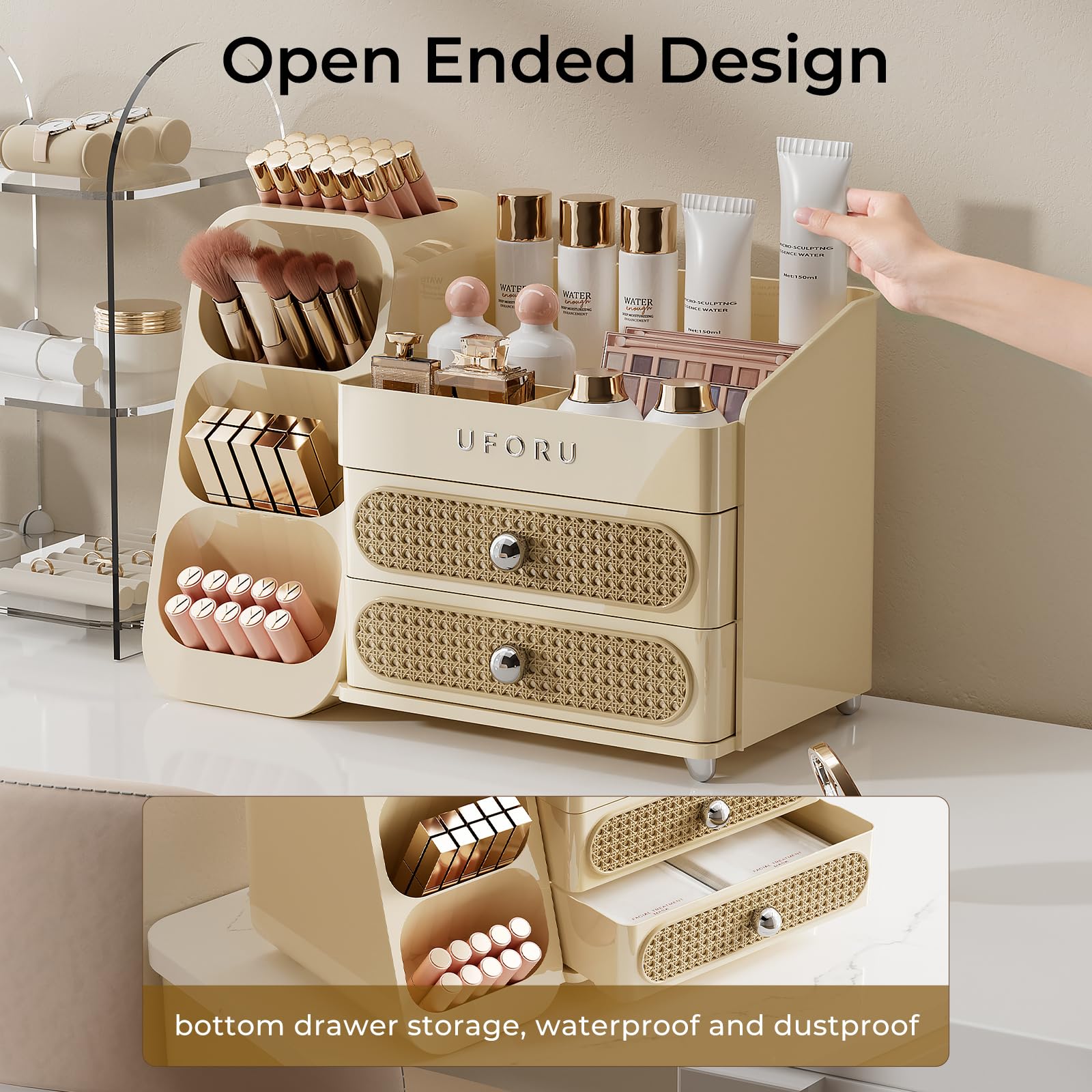 UFORU organizador perfumes paletas sombras esmaltes para uso diario.