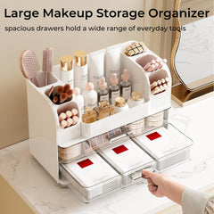 Superficie superior amplia para organizar paletas y productos de cuidado