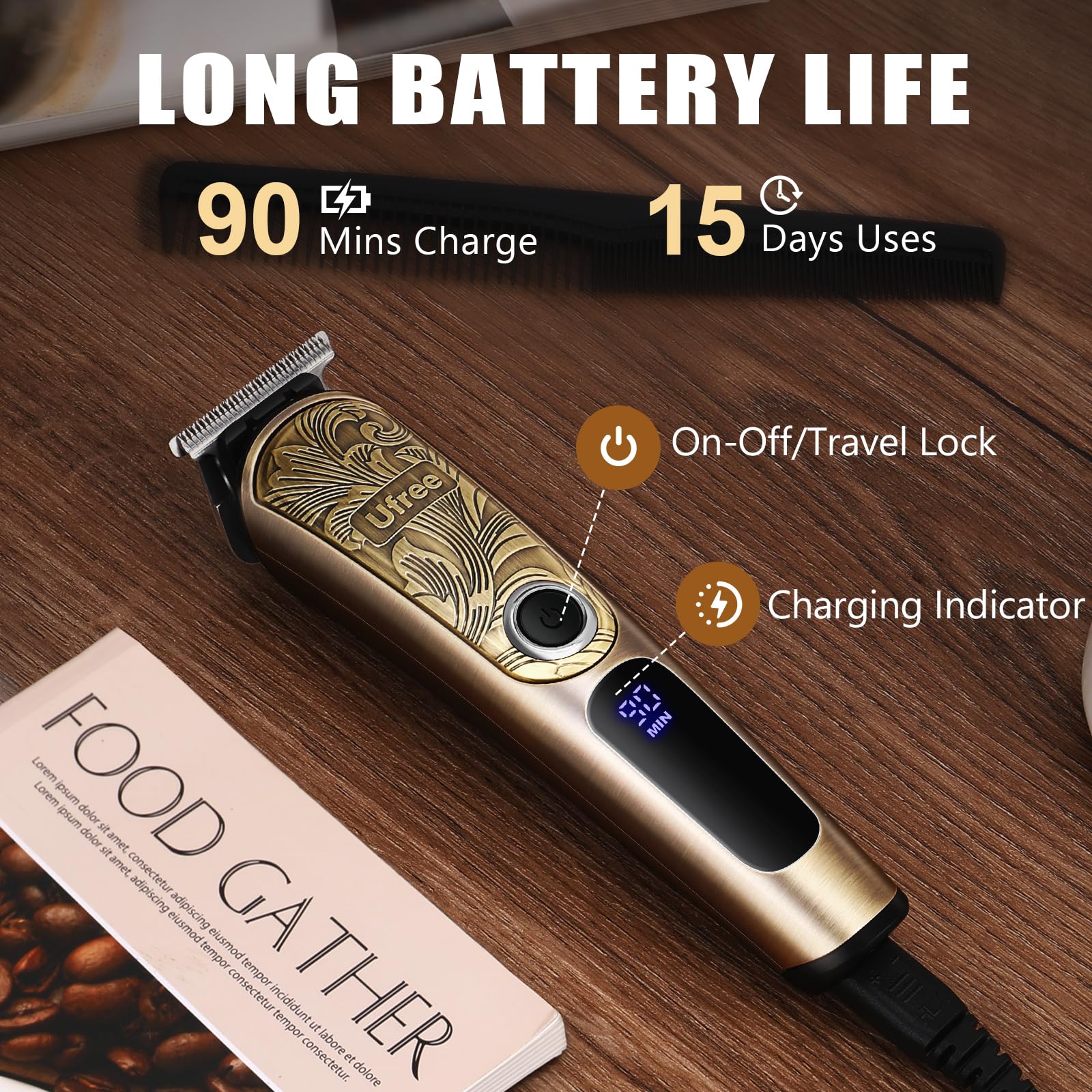 Ufree afeitadora eléctrica ligera para un afeitado cómodo.