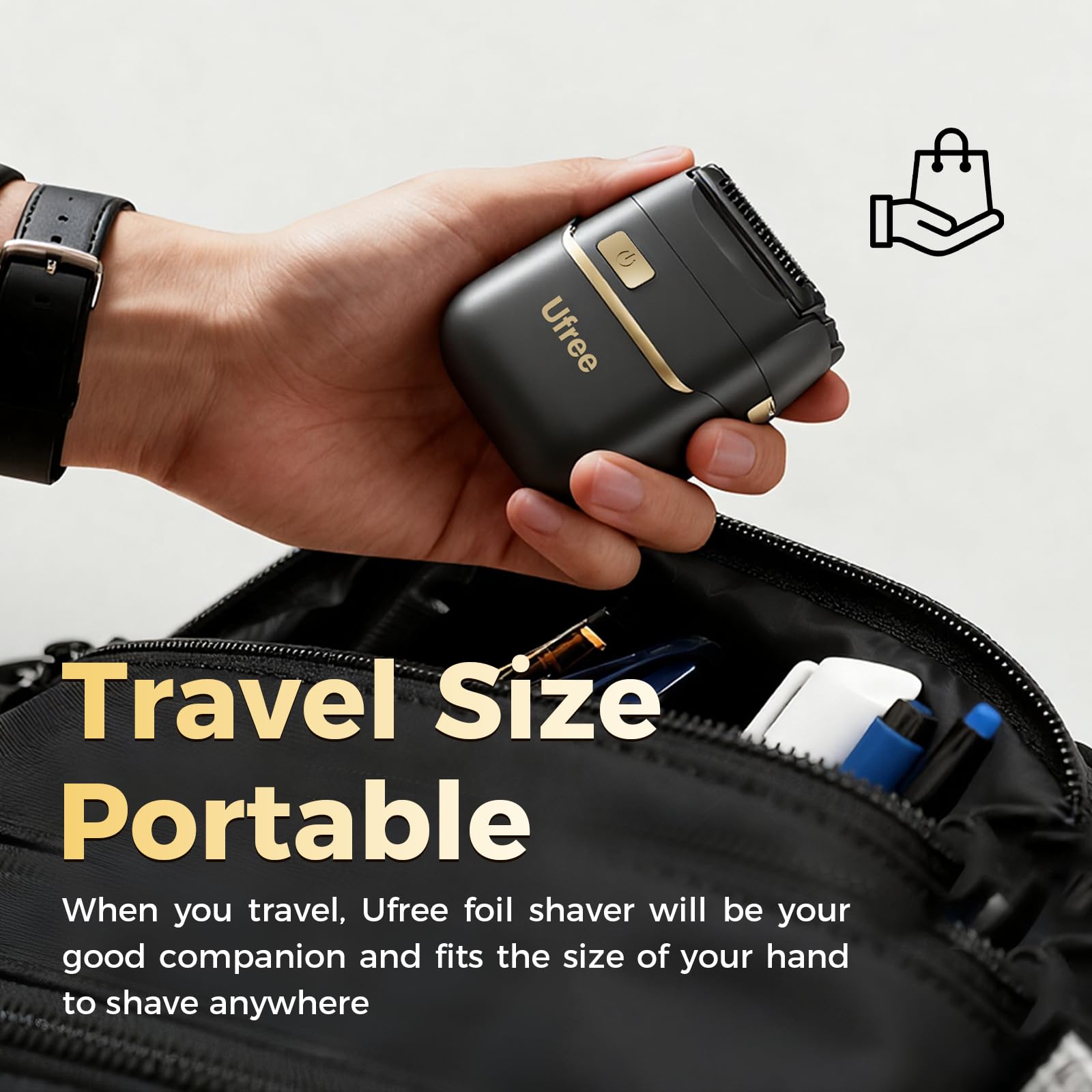 Ufree Afeitadora de láminas, diseño compacto para viajes y bolso