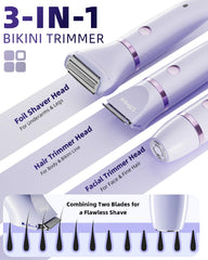 Ufree Bikini Trimmer cabezas-precision para recorte suave y seguro.