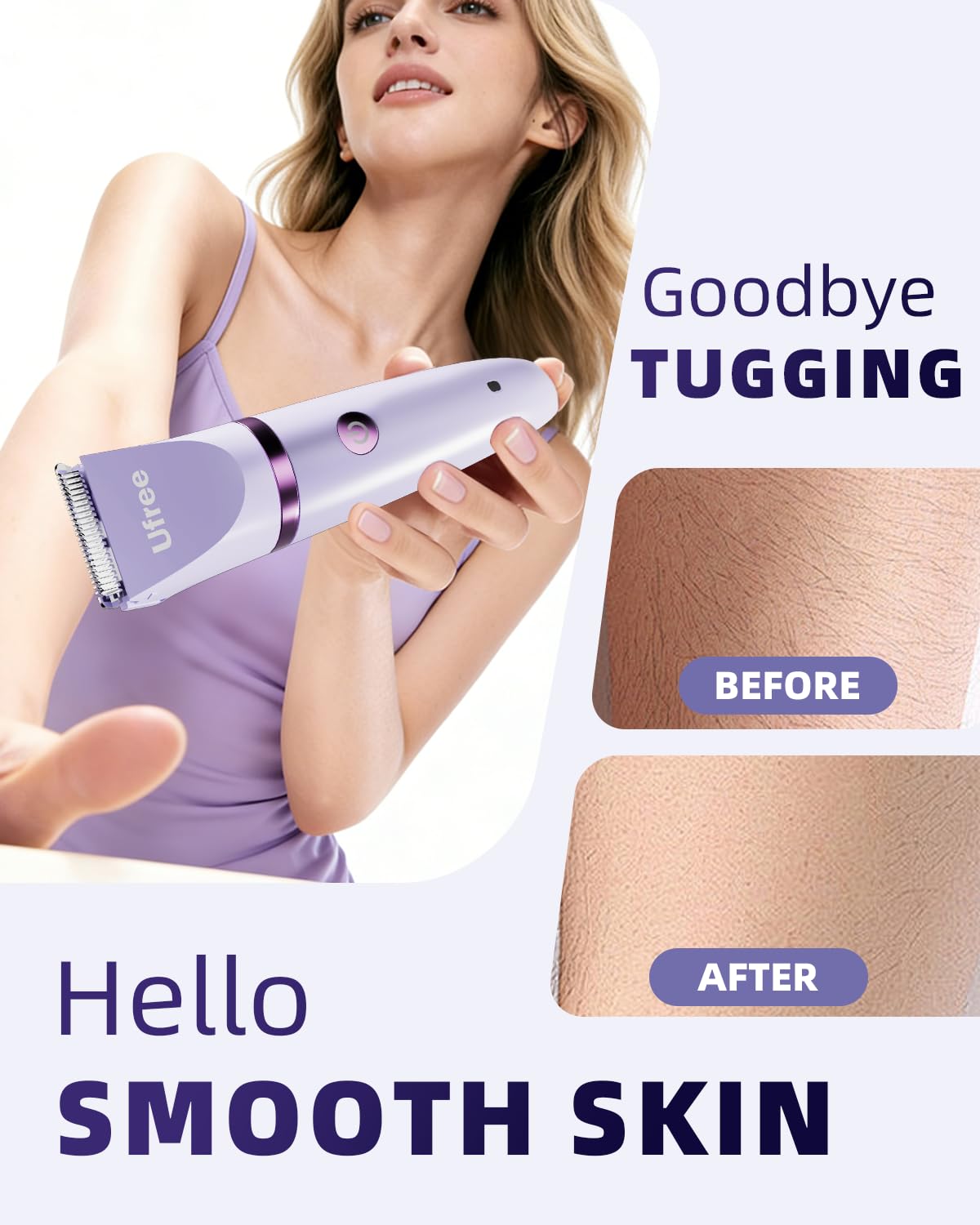 Ufree Bikini Trimmer impermeable para uso cómodo en ducha y fácil limpieza.