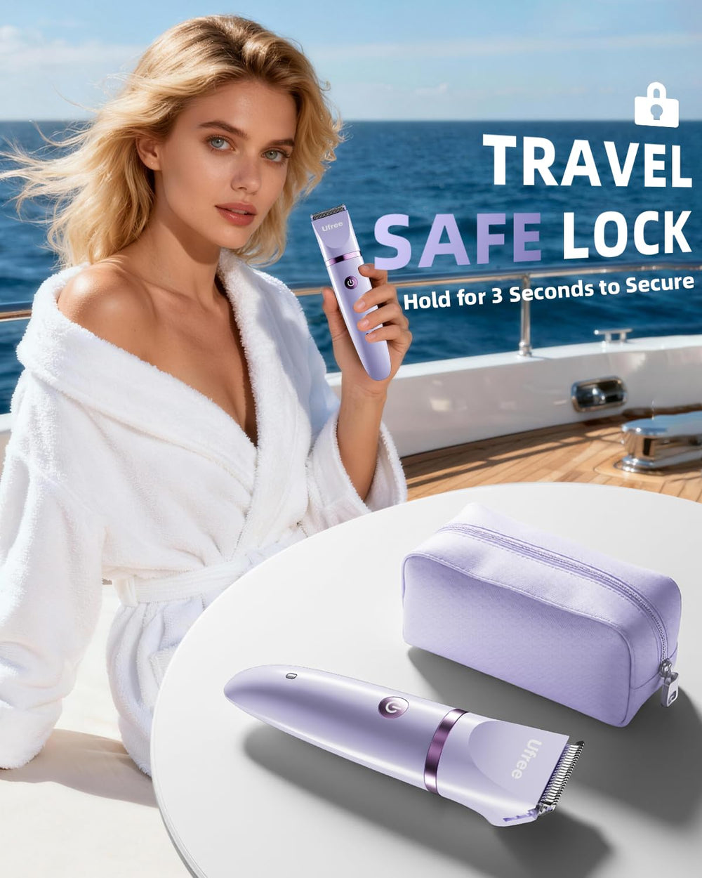 Ufree Bikini Trimmer inalambrico-portatil para viajar y usar sin cables.