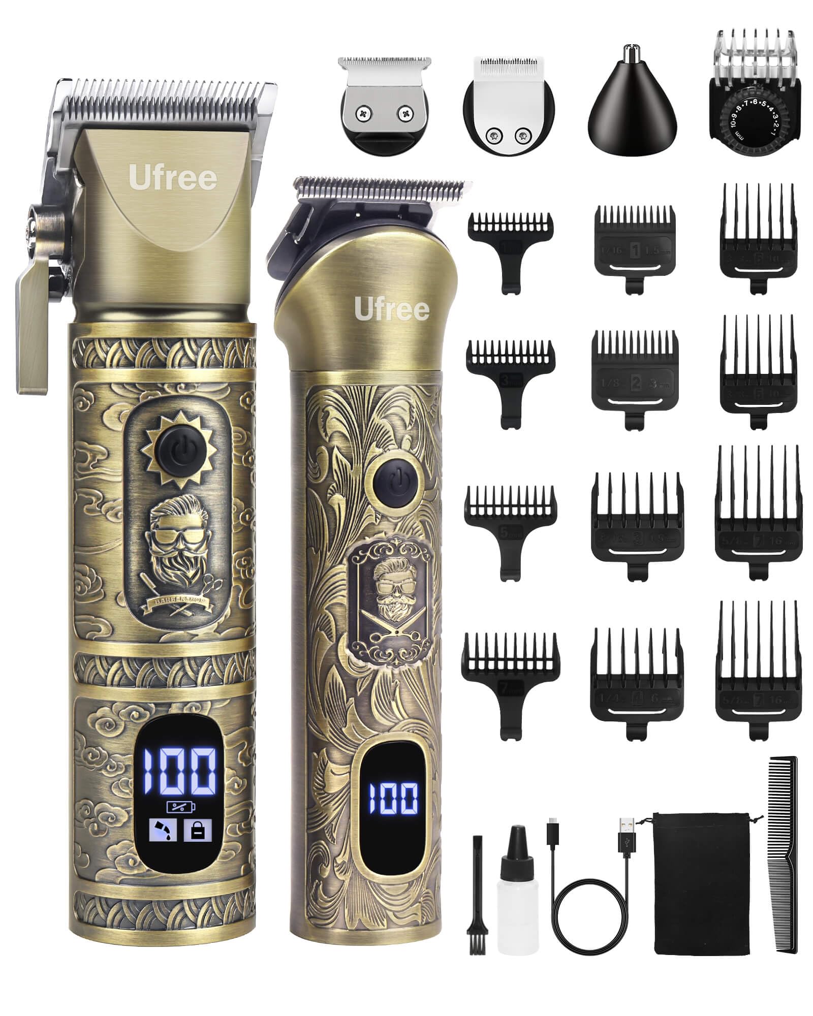 Ufree cortapelos para hombres, kit completo para recortes precisos en casa
