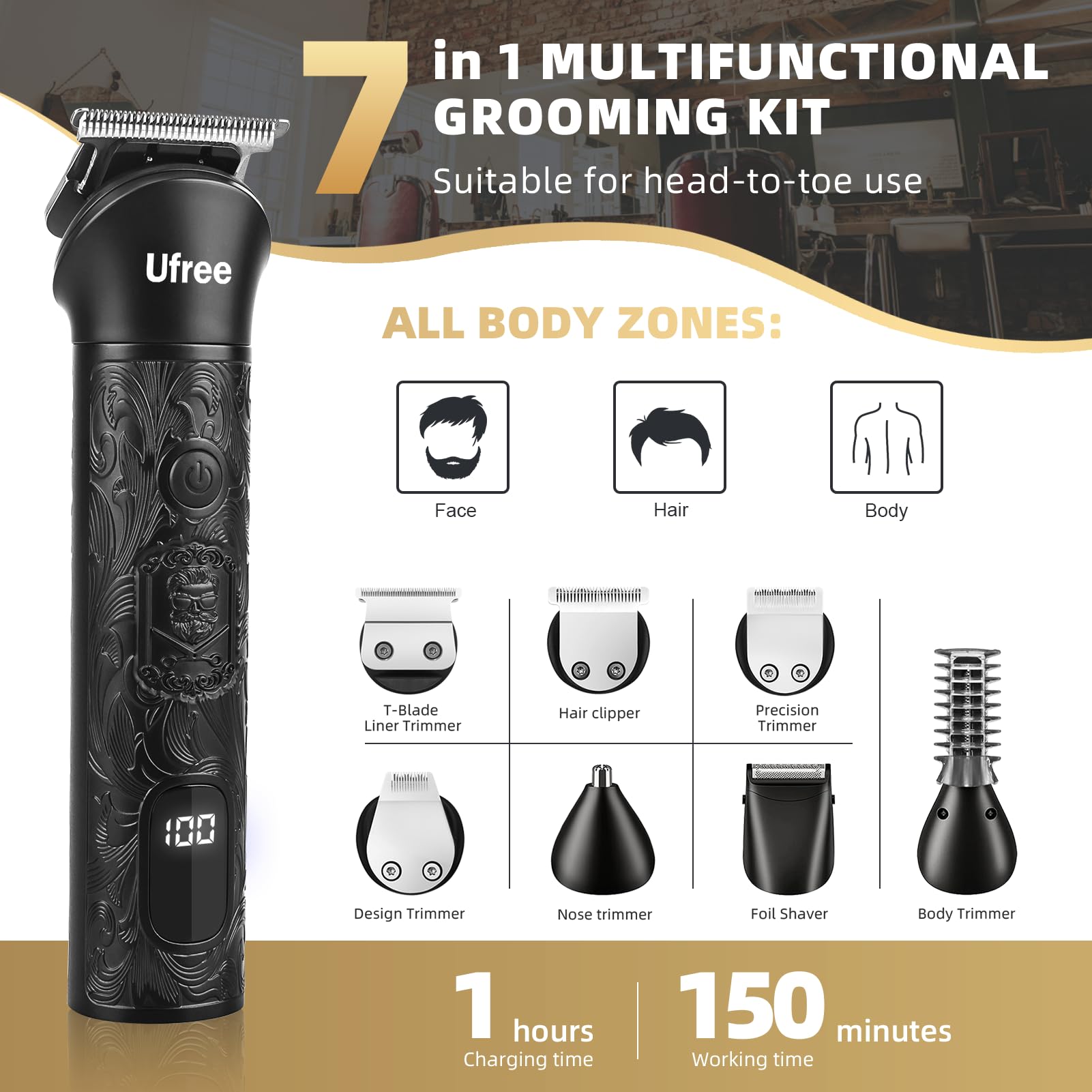 Ufree set 10 peines para cabello con ajuste fácil y acabado uniforme.