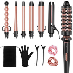 Ufree conjunto rizadores 7 en 1 con brocas intercambiables para diferentes peinados