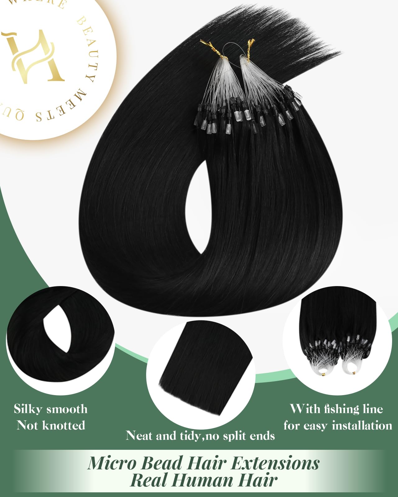 Pelo Remy Ugeat negro para un peinado suave y con brillo