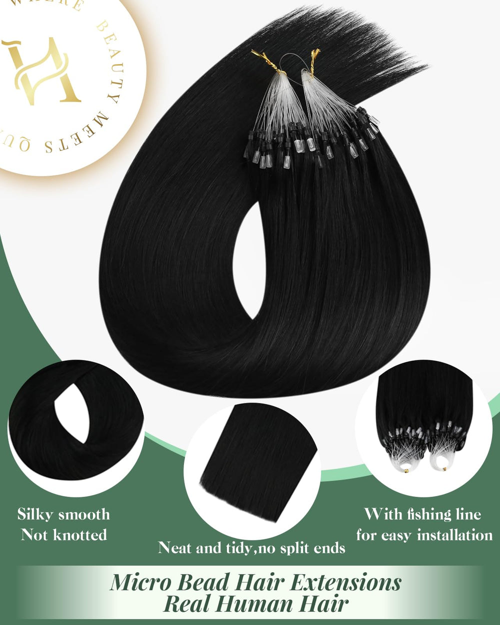 Pelo Remy Ugeat negro para un peinado suave y con brillo
