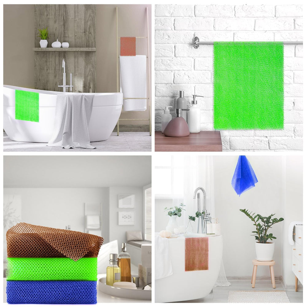 Esponja de baño UJFQBH, malla larga, ideal para spa en casa.