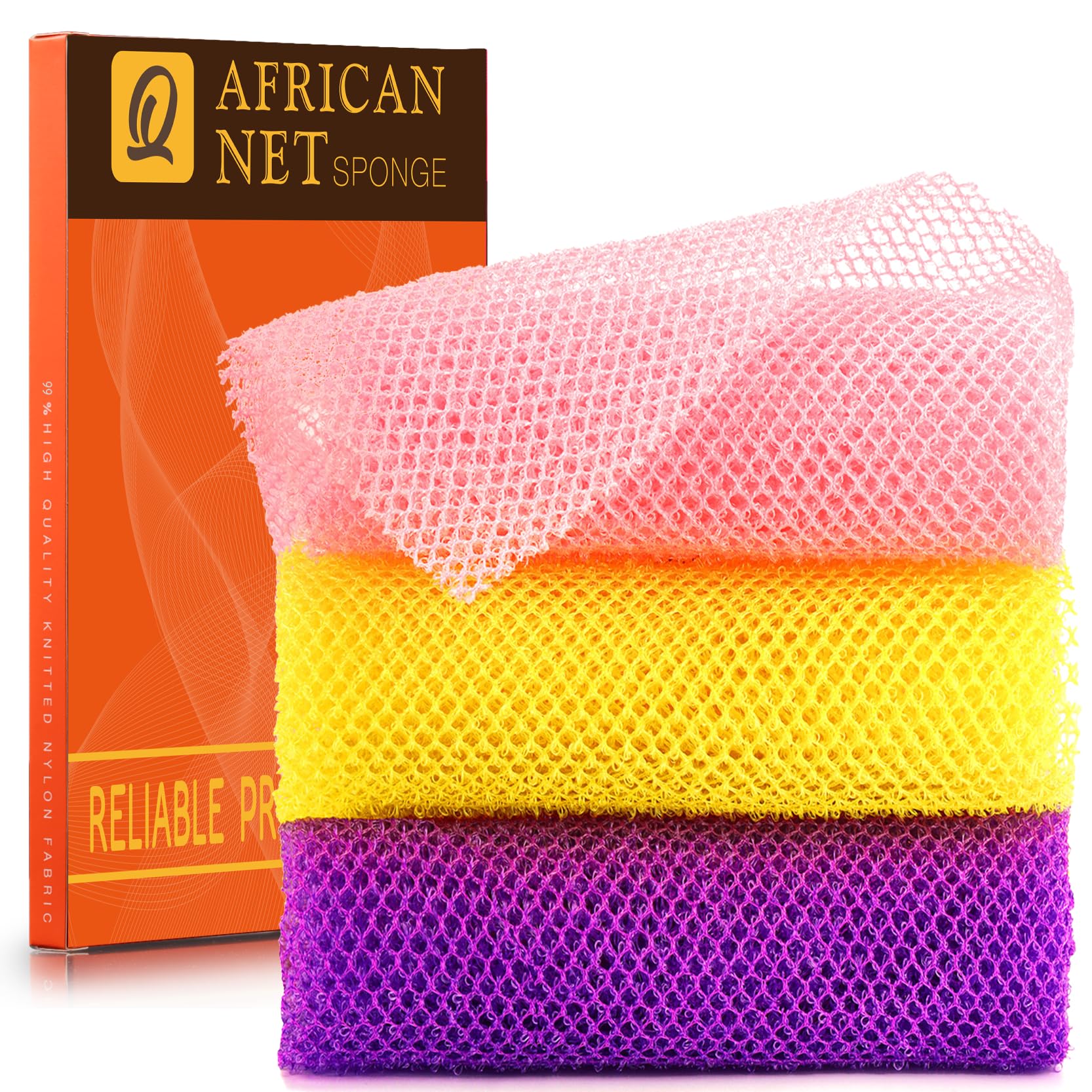 UJFQBH esponja de baño africana, paquete de 3 piezas para exfoliar suavemente la piel