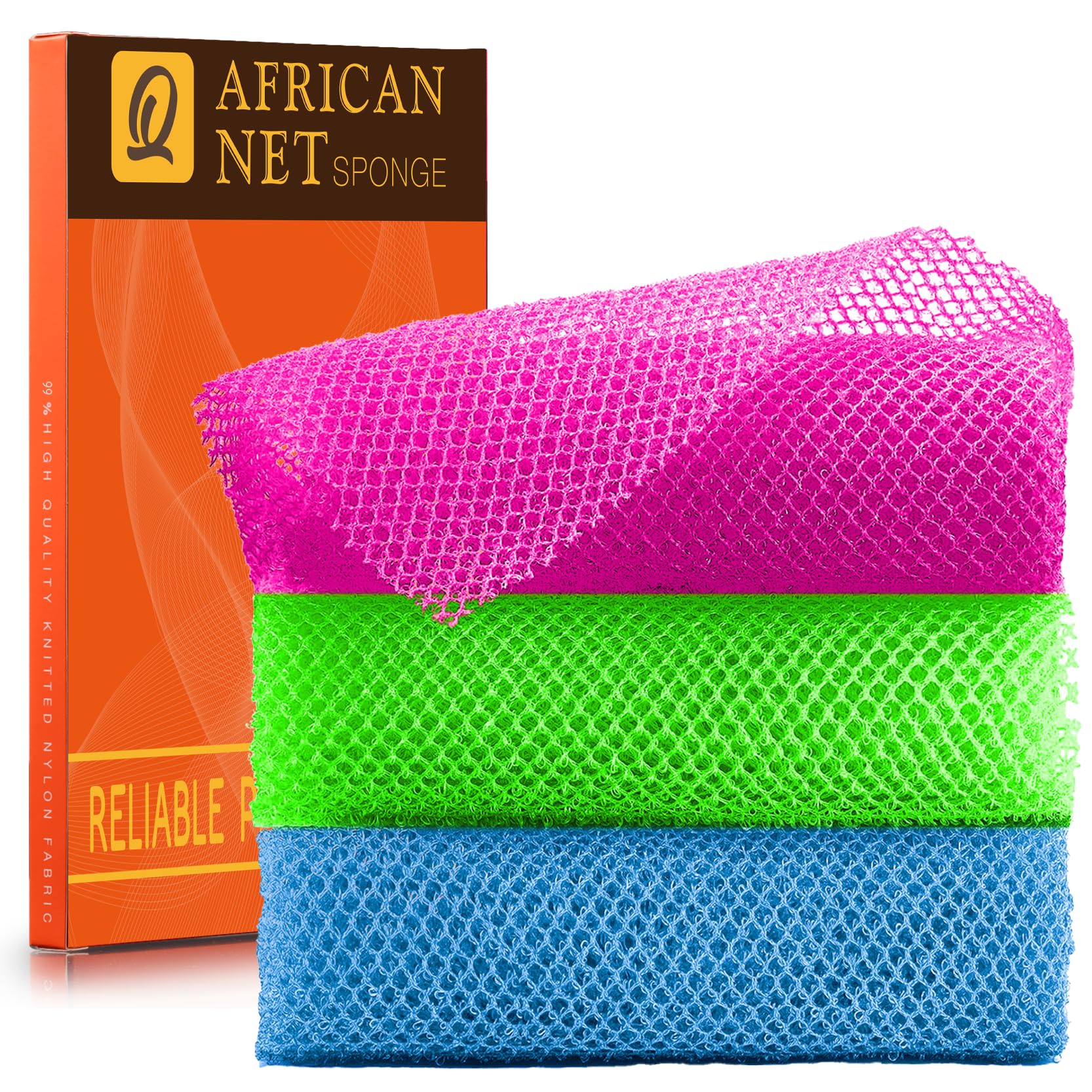 Esponja de baño UJFQBH rosa con red africana para exfoliar suavemente