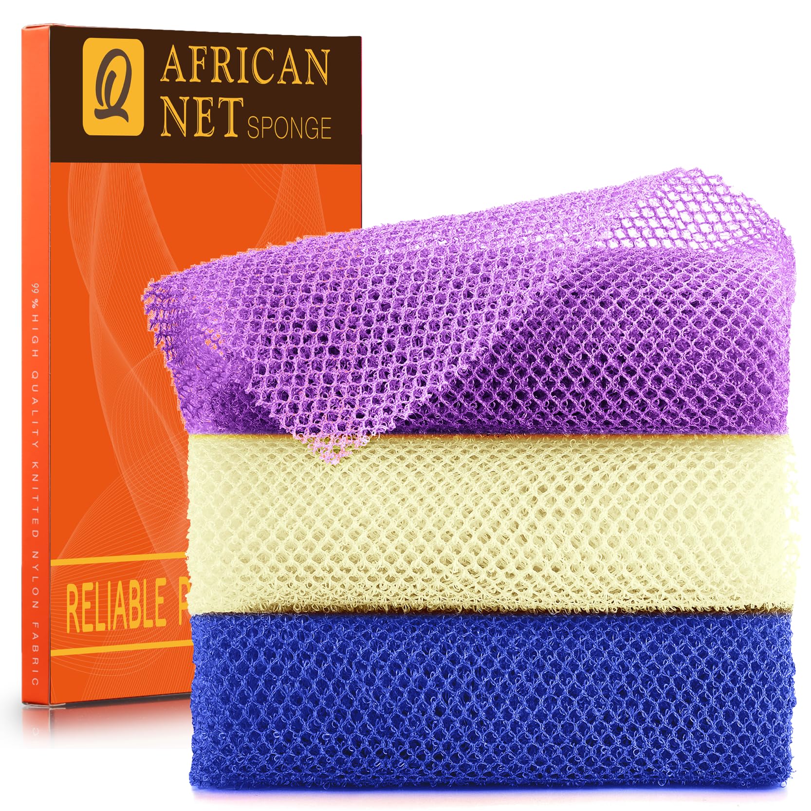 Esponja UJFQBH de red africana para ducha, exfolia suavemente y cubre todo el cuerpo.