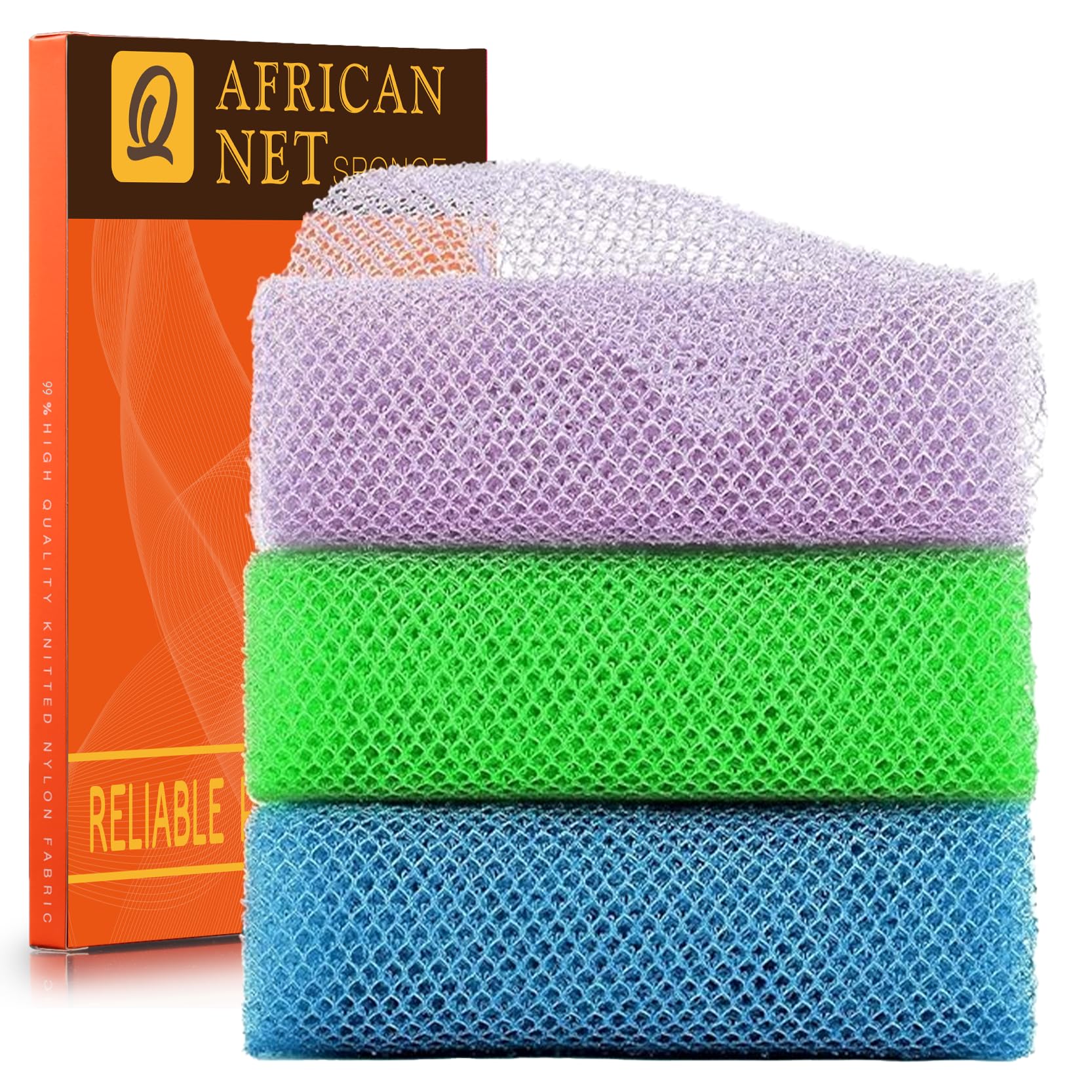 Esponja de red africana UJFQBH para ducha morada con exfoliación suave