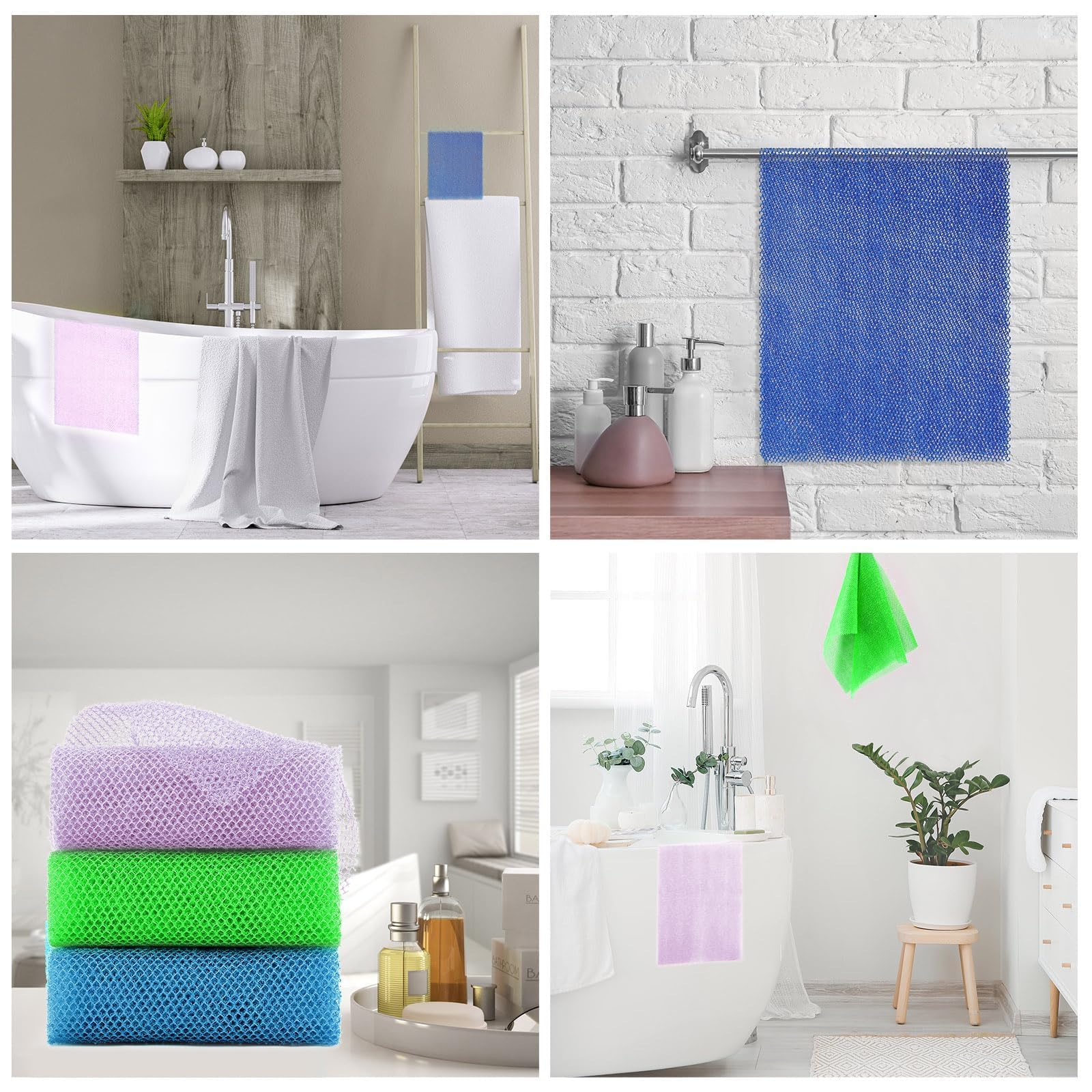 UJFQBH esponja exfoliante de secado rápido para baño