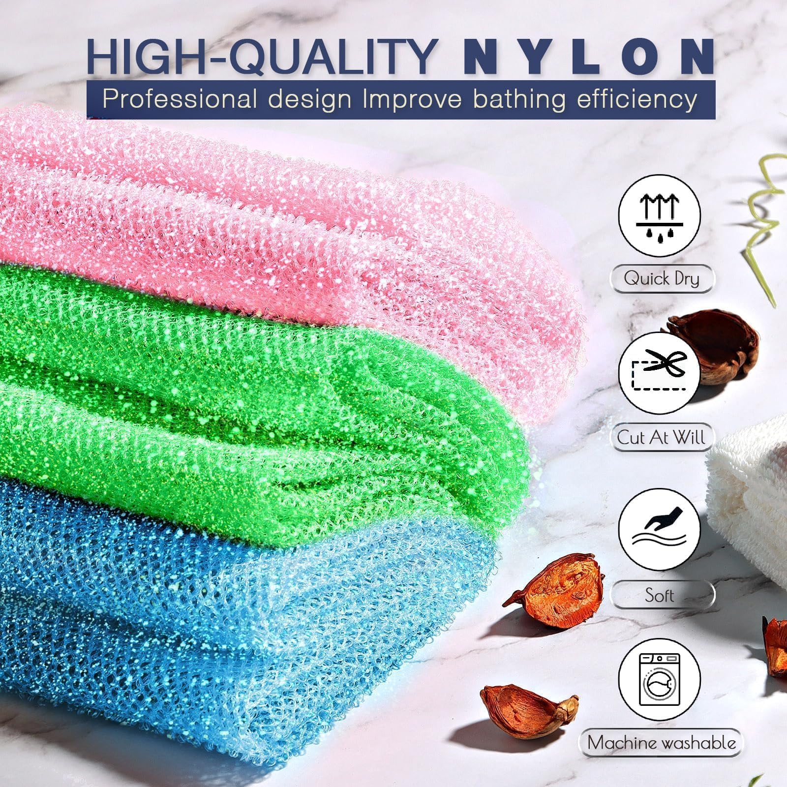 UJFQBH malla exfoliante africana espalda 30 cm para alcance cómodo.