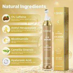 UJHAY eye serum dispensing action for precise, controlled application.