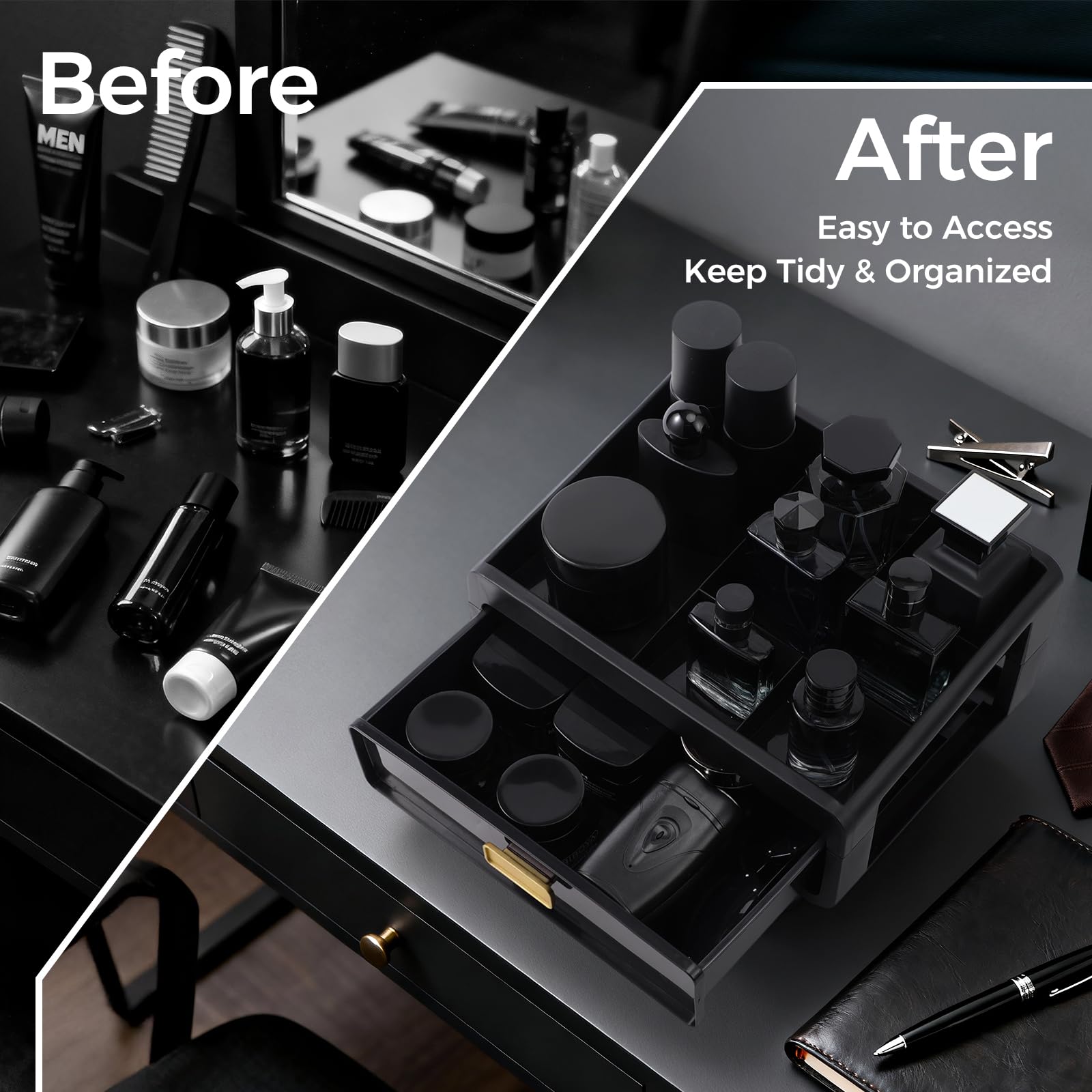 ujqsun cajones ultra profundos para perfumes y aftershave, almacenamiento cómodo.