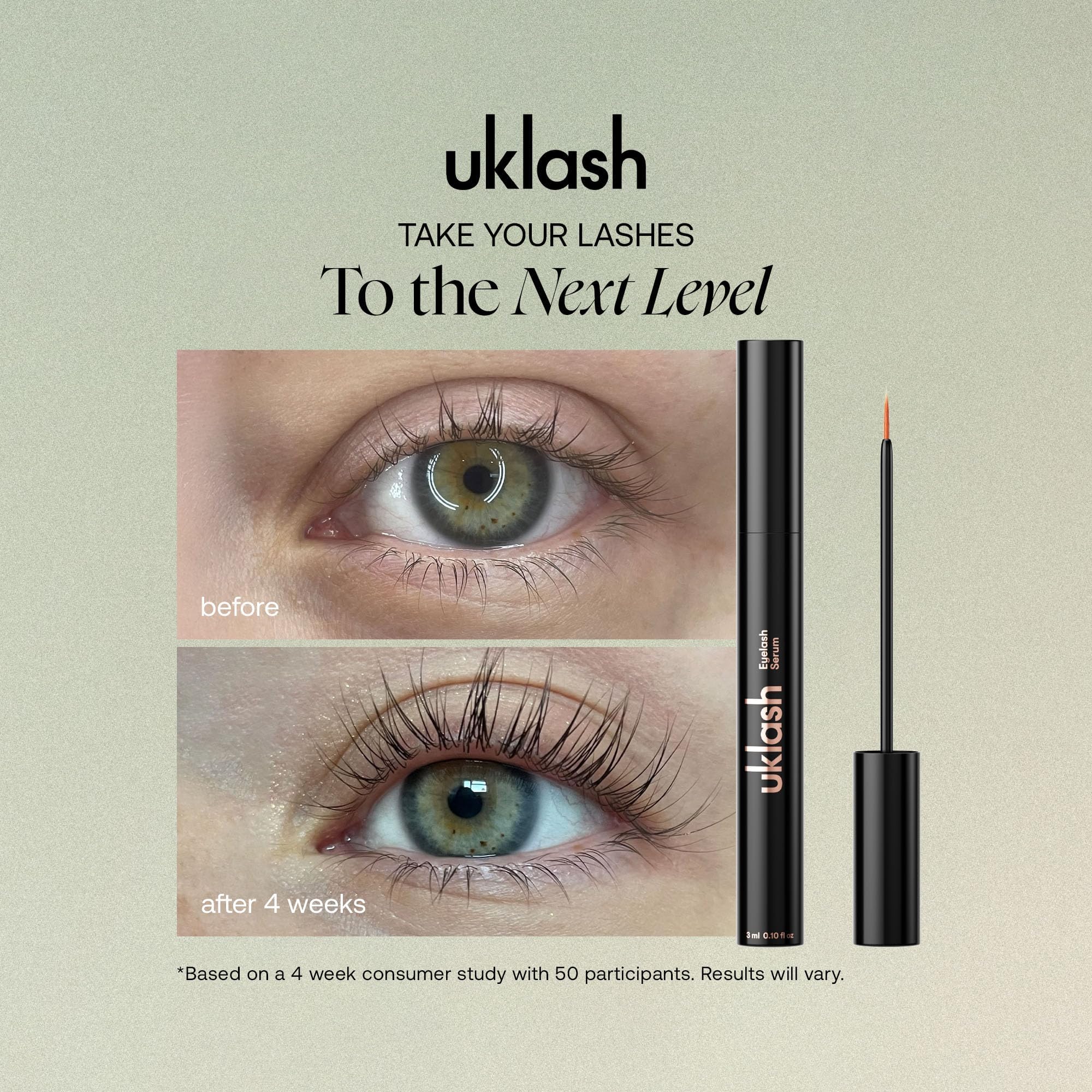 UKLASH Serum con peptidos: fortalece y reduce quiebres para pestañas más resistentes.