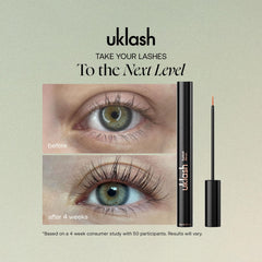 UKLASH Serum con peptidos: fortalece y reduce quiebres para pestañas más resistentes.