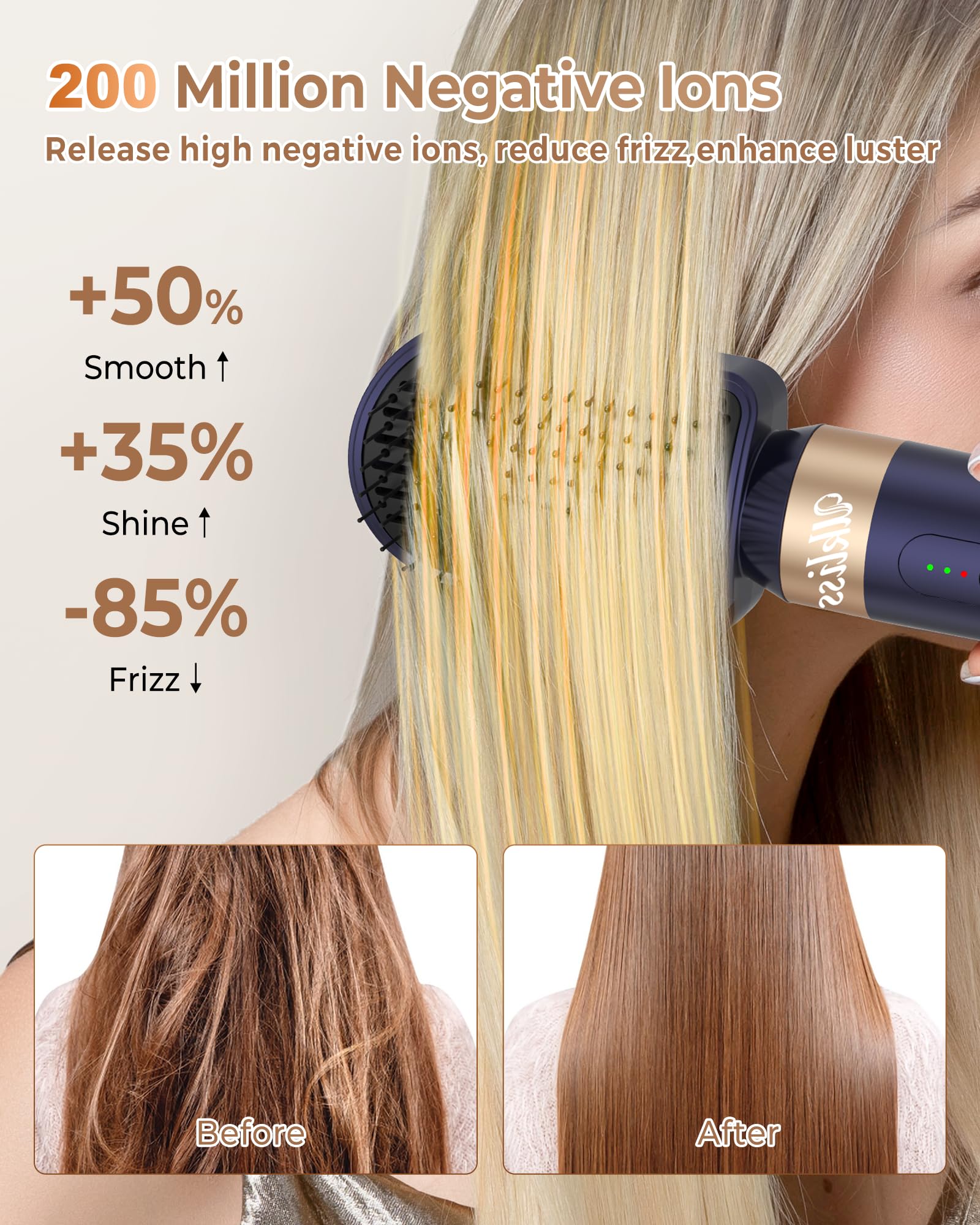 UKLISS cepillo-rizador para crear rizos definidos y flexibles.