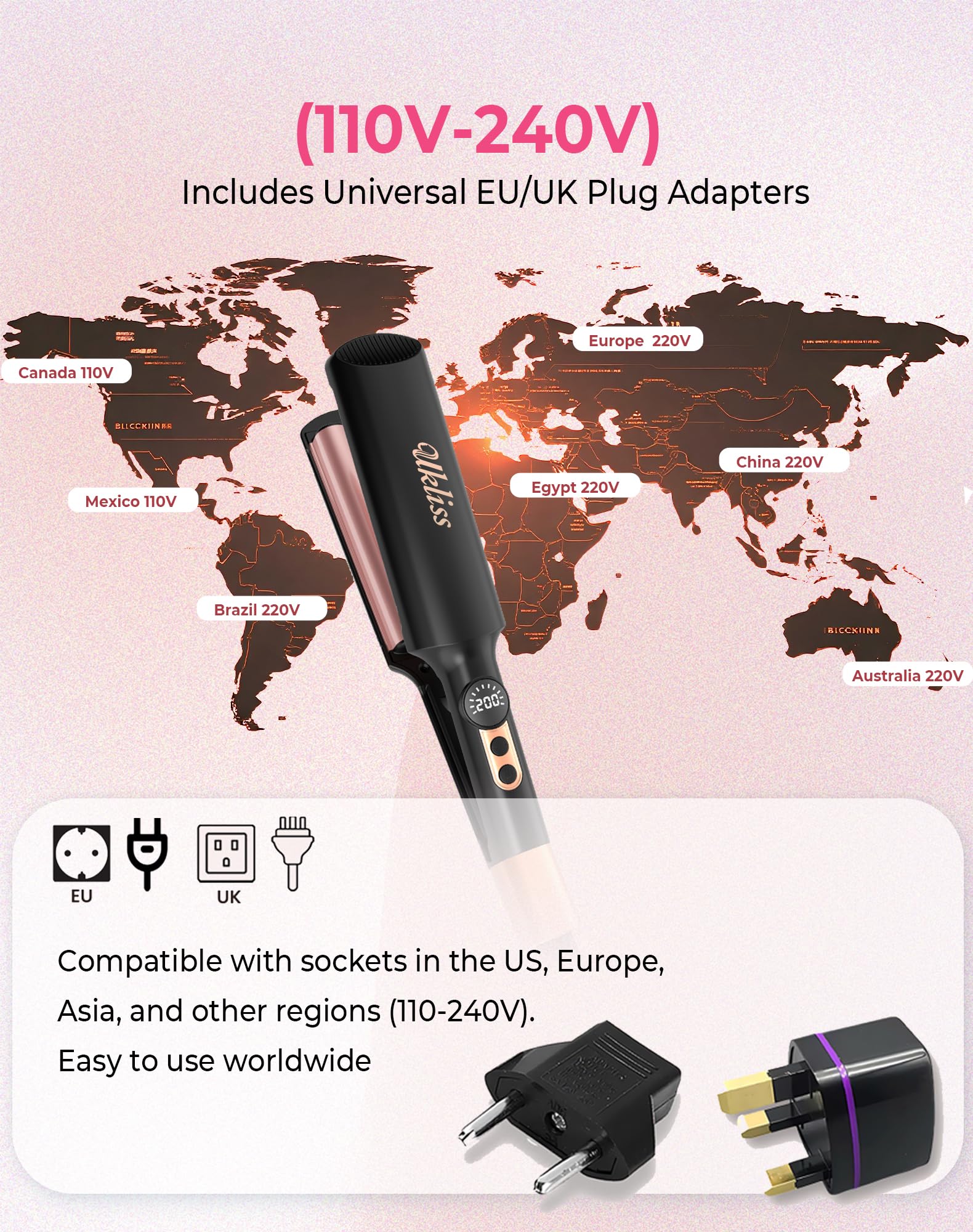 UKLISS crimpador mini con voltaje dual para uso mundial