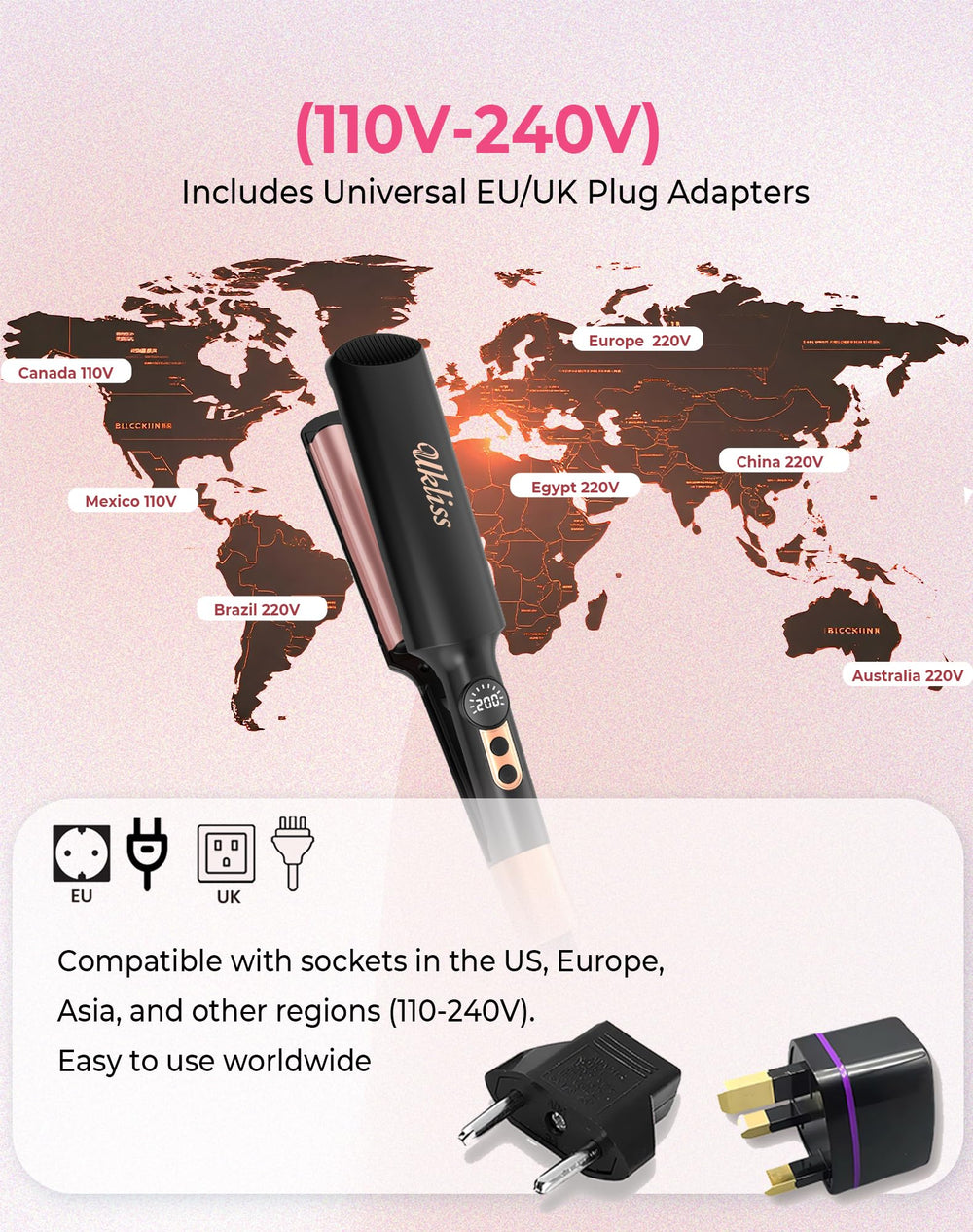 UKLISS crimpador mini con voltaje dual para uso mundial