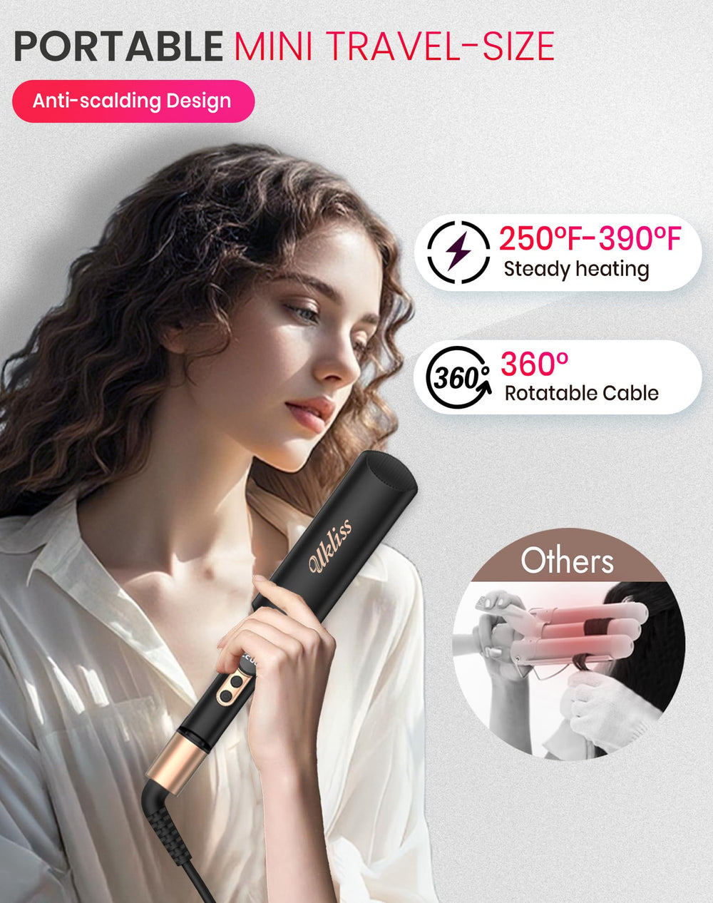UKLISS Mini Waver Apagado automático a 30 minutos para seguridad