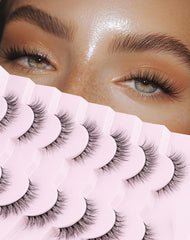 Pestañas Ukrizi naturales con banda delgada para look suave y cómodo
