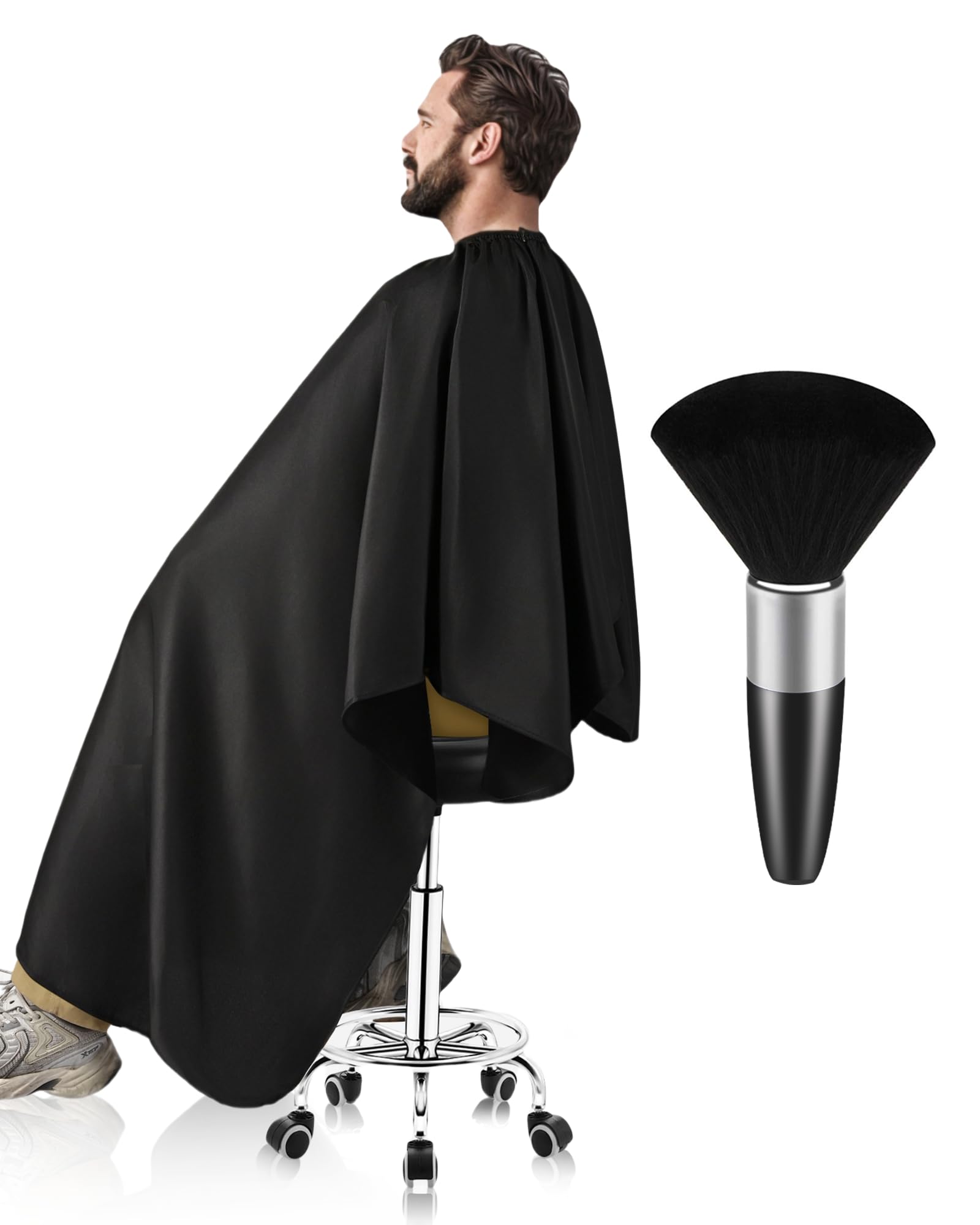 Capa profesional ULG para corte de pelo, vista frontal, cobertura total.