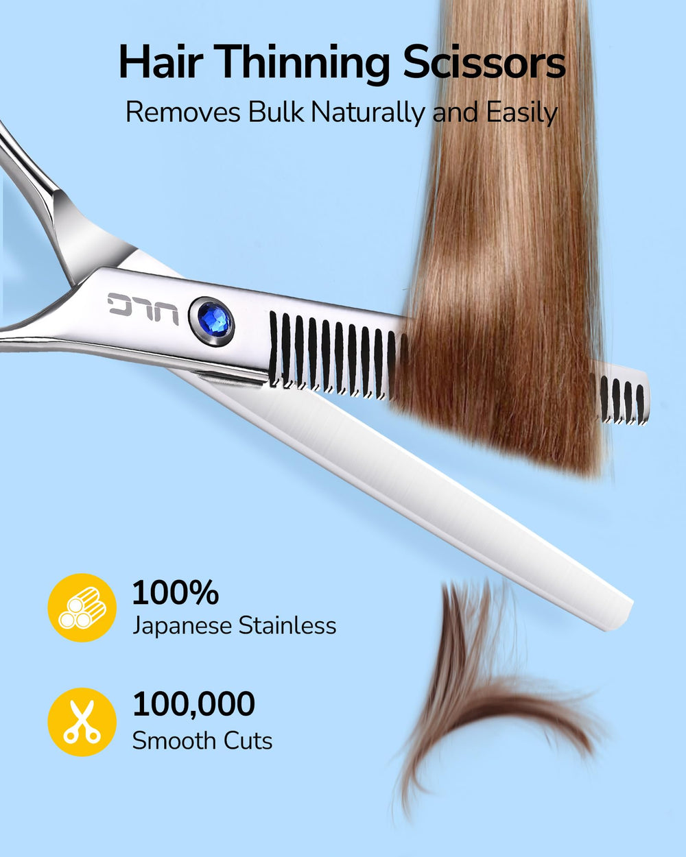 ULG ciseaux coiffure enfants ergonomiques avec grandes ouvertures pour le confort.