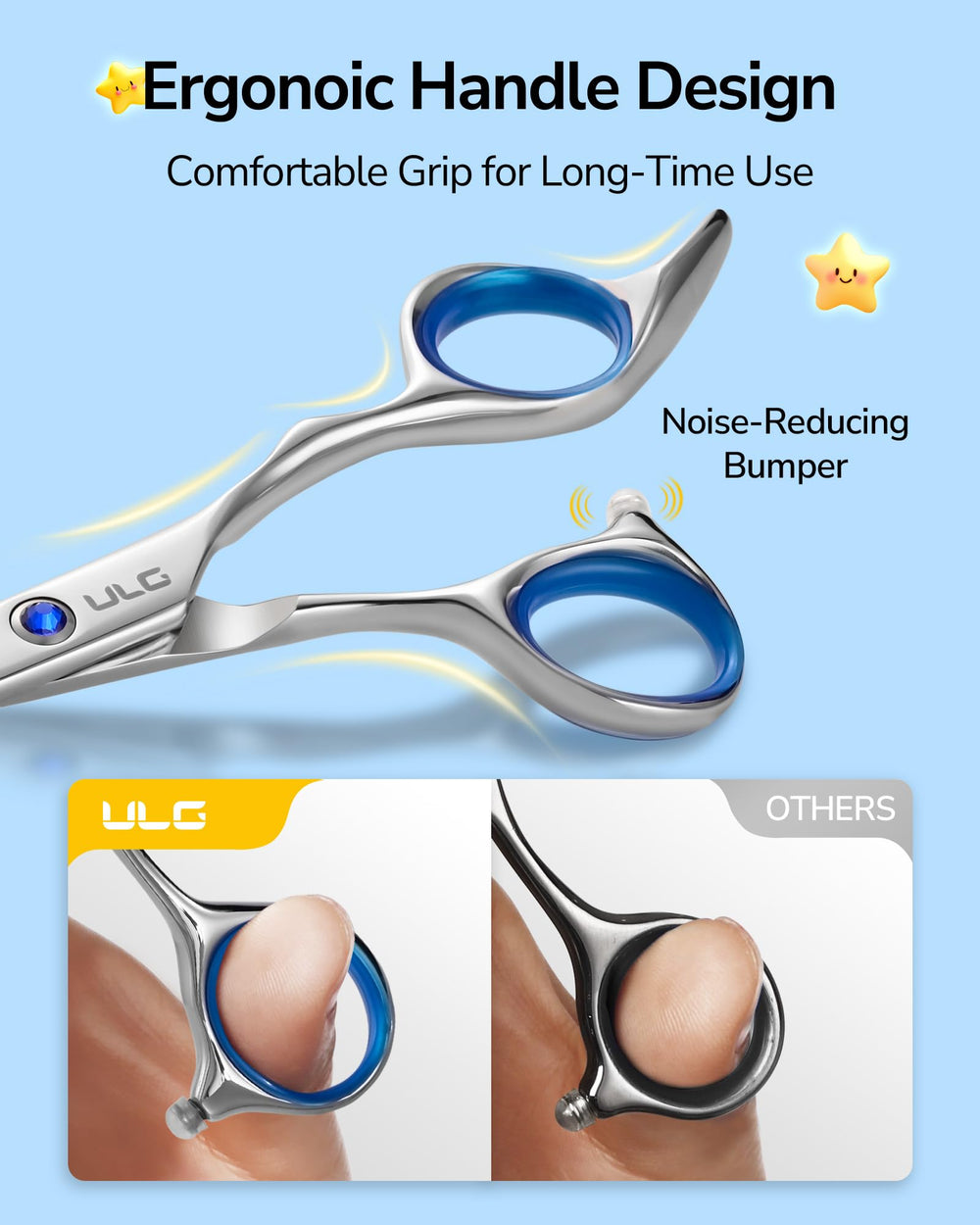 ULG ciseaux effilage pour cheveux d'enfants pour texture et précision.