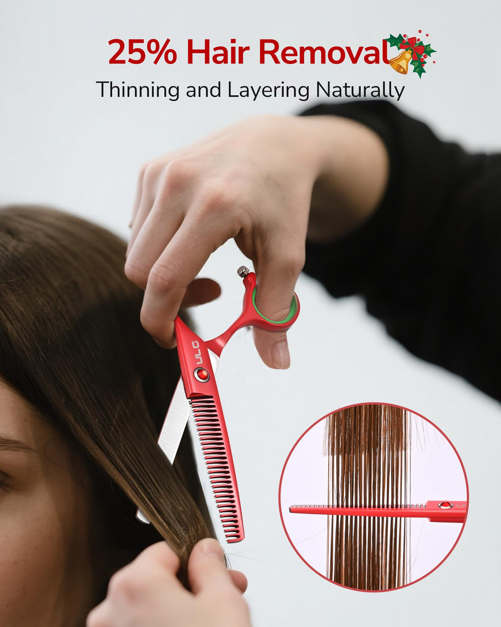 ULG professional texturizing shears with 30 teeth for smooth texture on layers
