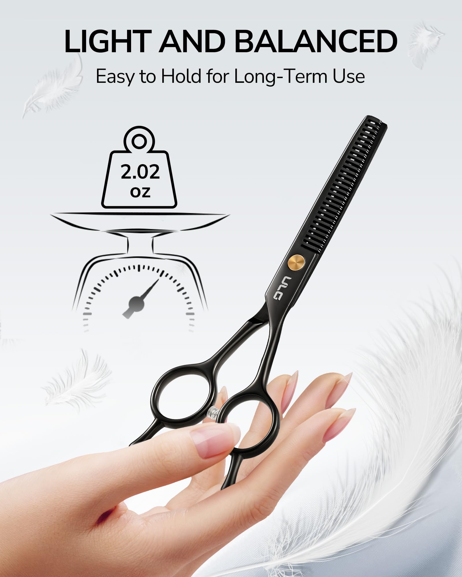ULG thinning shears in a barber studio ready for professional use