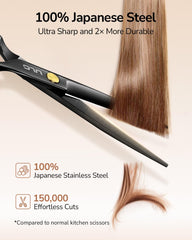 ULG tijeras despuntado 28 dientes 6.5 pulgadas para volumen suave y natural.