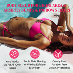 ulluxe bikini area exfoliator ingredients highlight AHAs, BHA, and vitamin C benefits