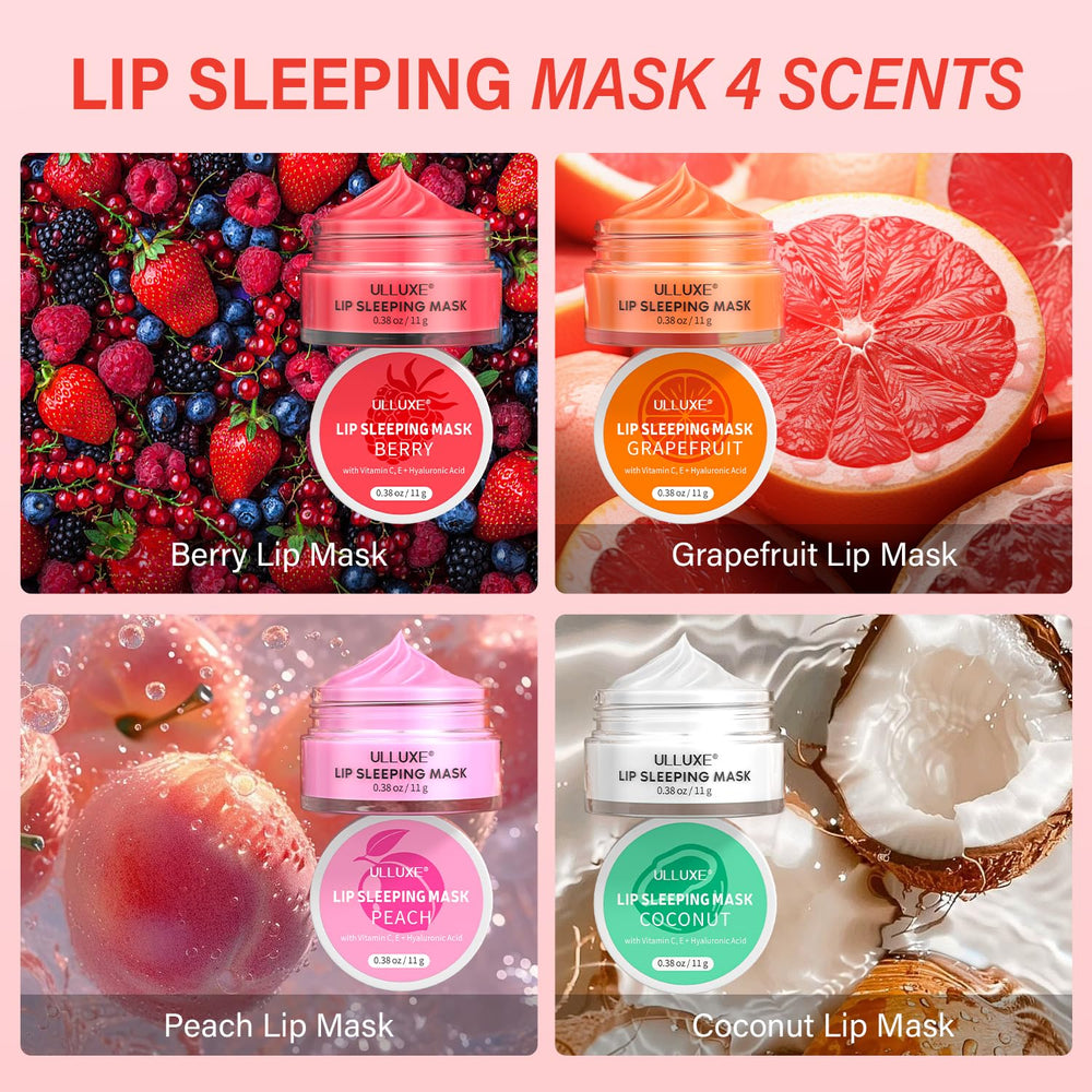 Mascarilla labial ulluxe pomelo, aroma relajante para cuidado nocturno.