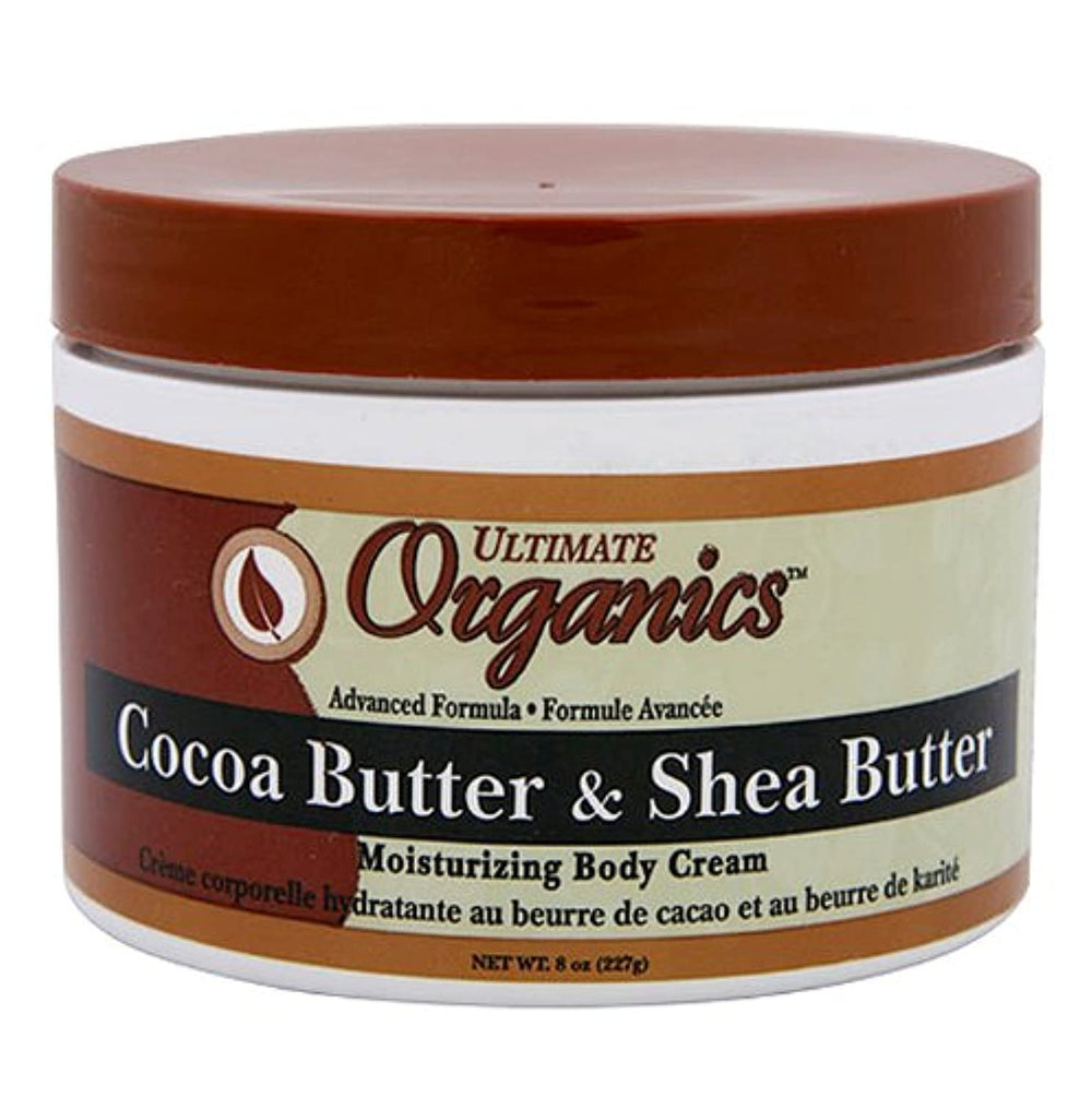 Ultimate Organics Manteca de cacao y karité en envase de 8 onzas para hidratación profunda