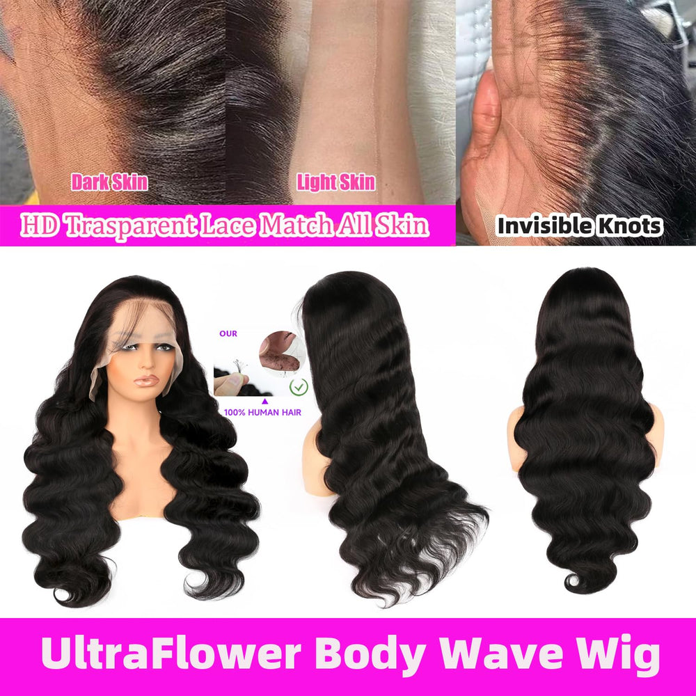 Ultraflower Peluca, cabello brasileño natural para un look suave