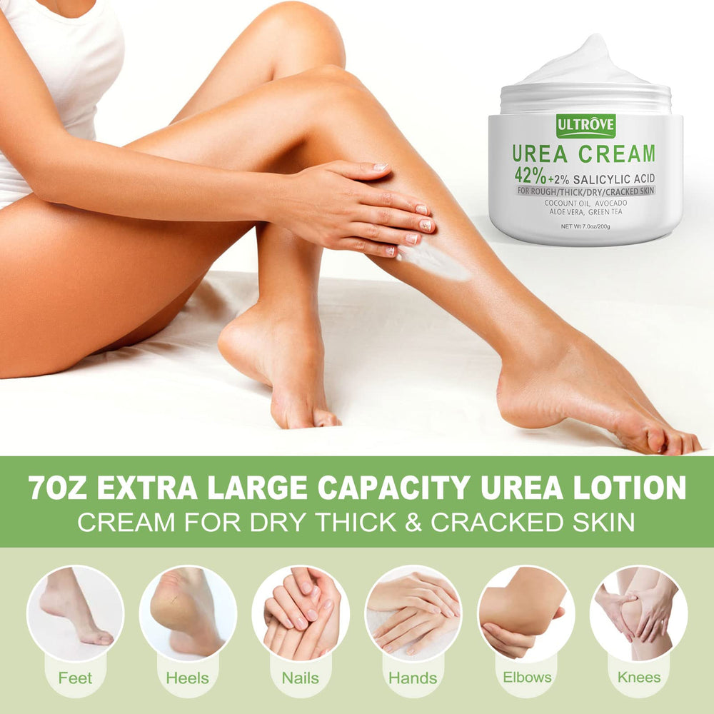 Composición suave de Ultrove Urea Cream 42% para piel sensible.