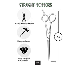 UM Supplies Tijeras ergonómicas con mango cómodo para largas sesiones.