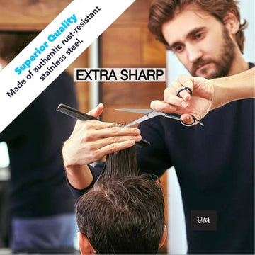 Tijeras UM Supplies para uso profesional en salón.