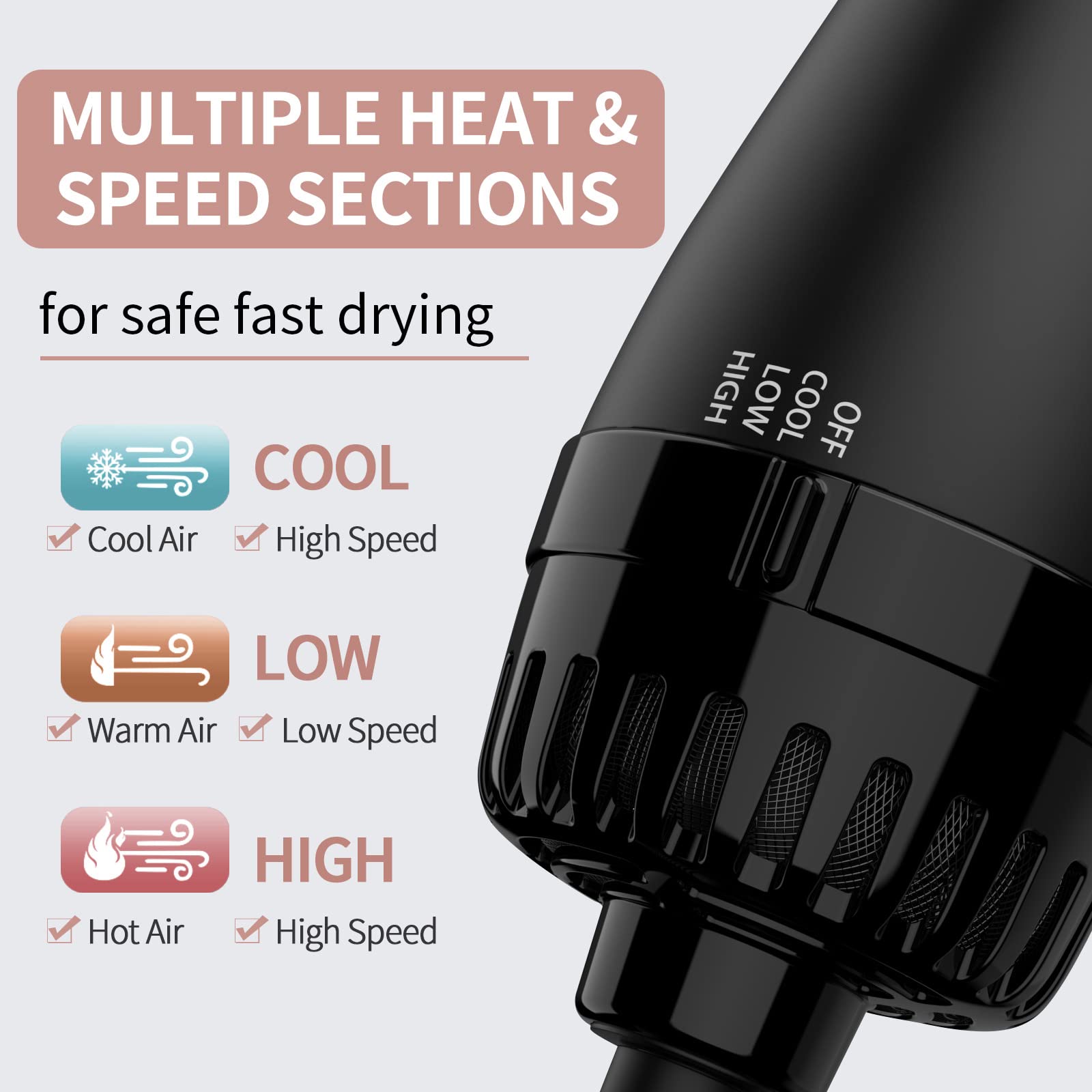 Umeely secador cepillo con iones negativos para reducir frizz y suavizar el cabello.