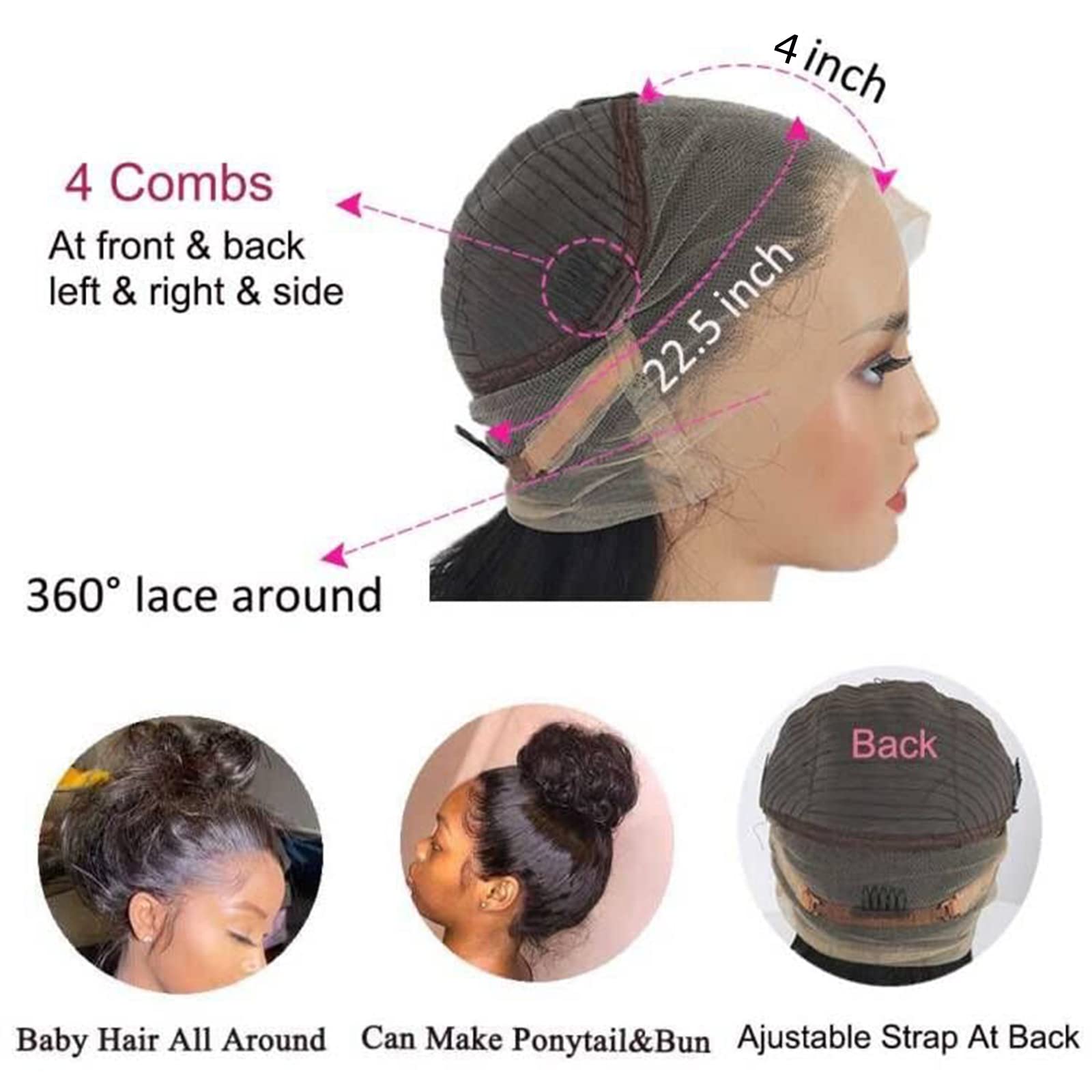 Umeiw 360 con cabello bebé para una frente natural y detallada.