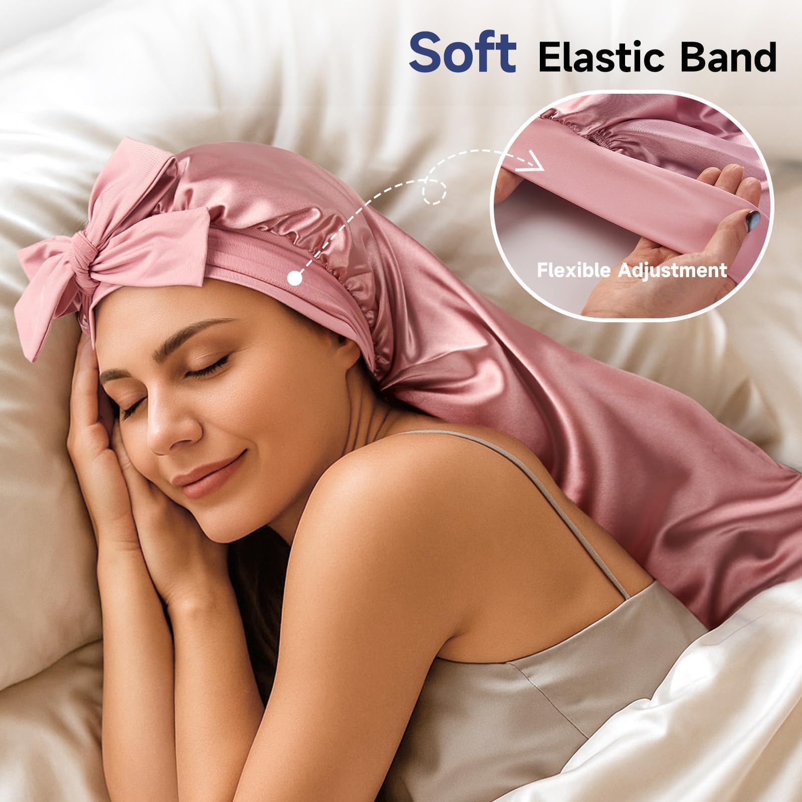 Protection cheveux soie Umisleep garde l’hydratation et réduit les frottements nocturnes.