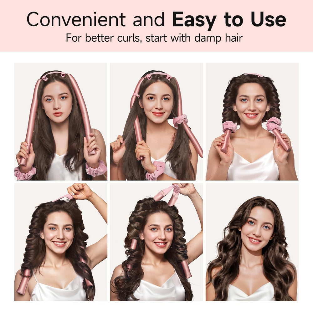 Cabello largo Umisleep rulos sin calor funcionan para cabello medio o largo.