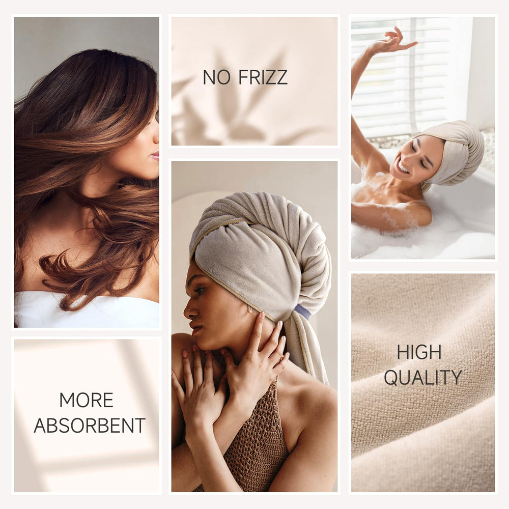 La toalla UMISLEEP de microfibra absorbente y densa ofrece alta absorción para cabello húmedo.