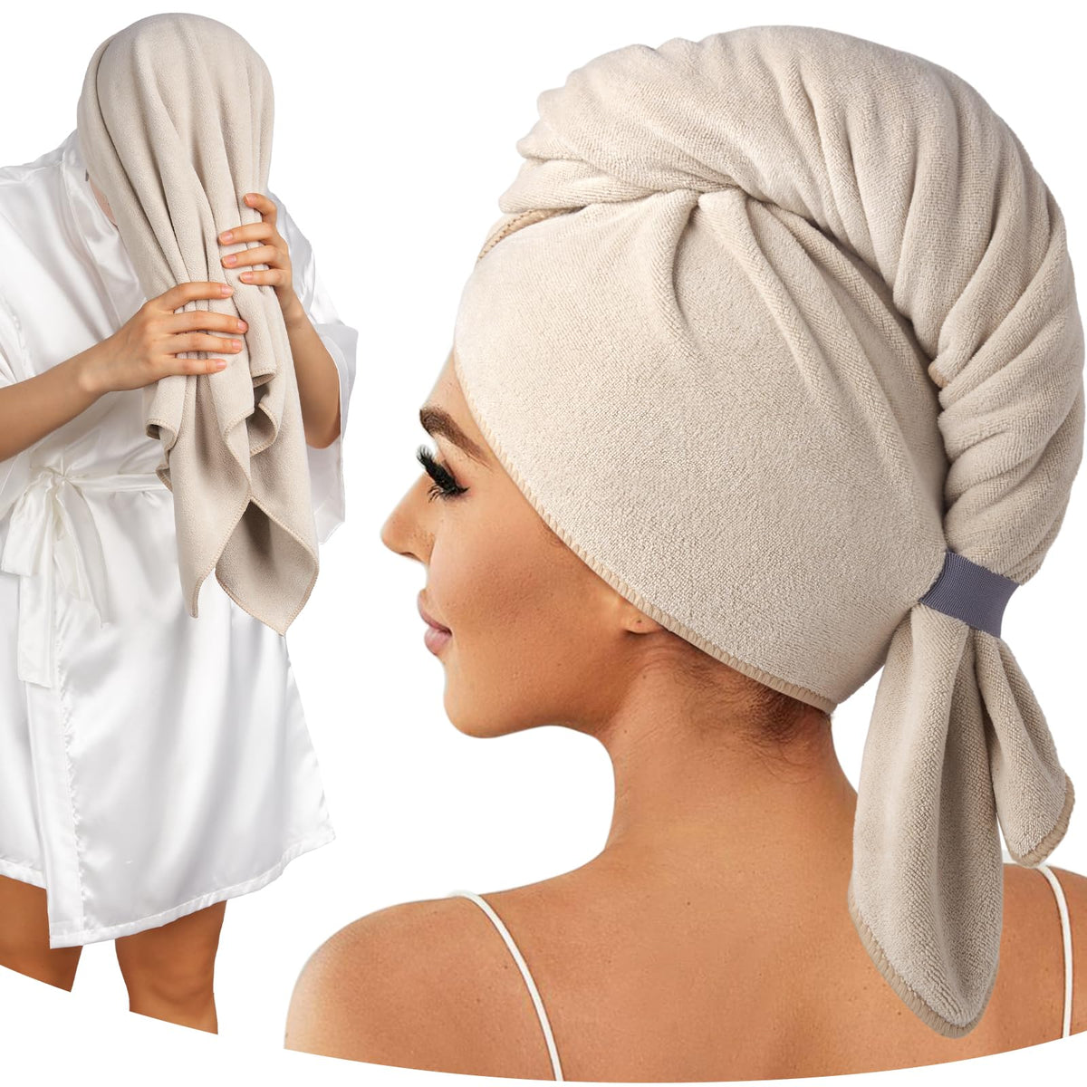 Umisleep: toalla de microfibra absorbente para cabello, secado rápido y suave.