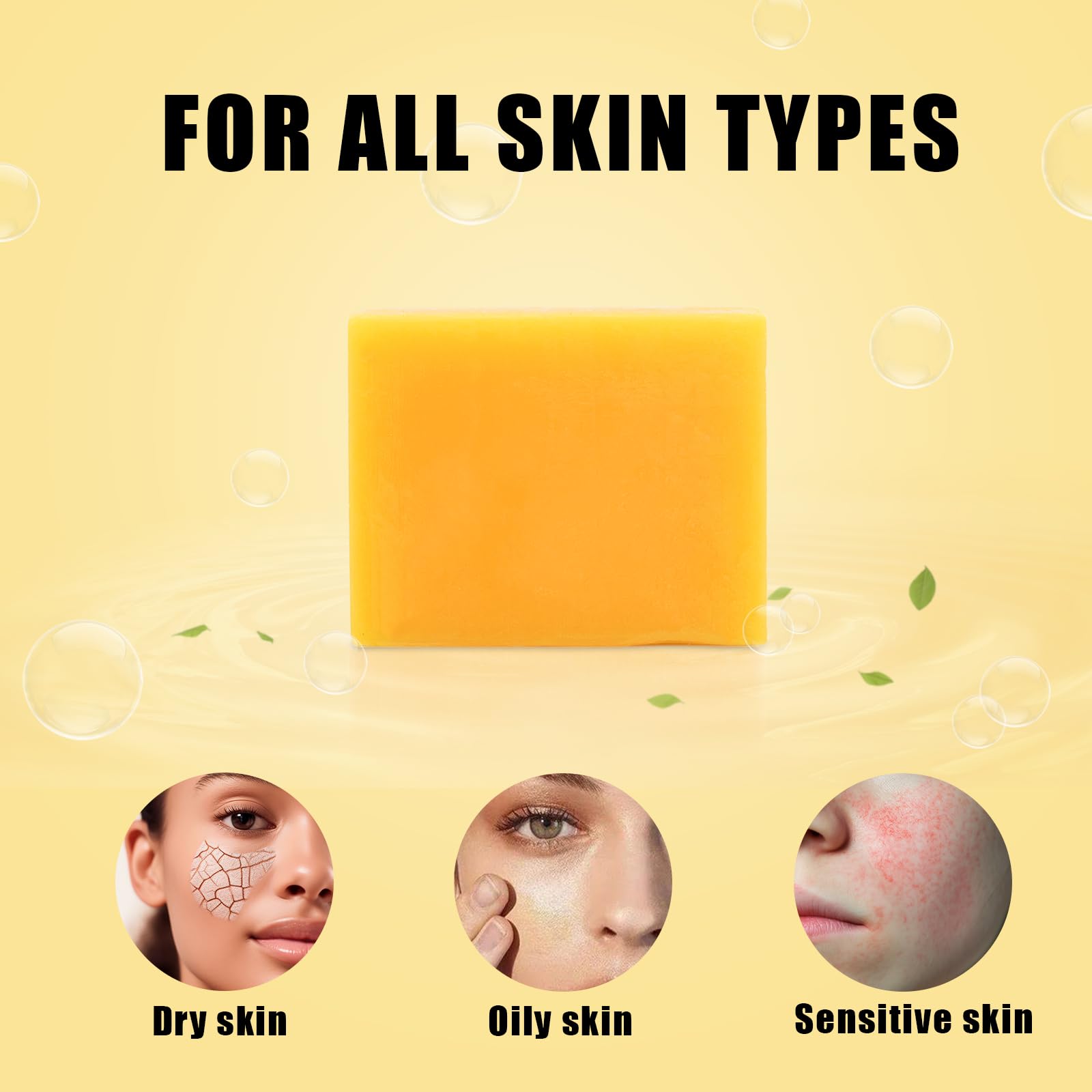 Umpeimvon jabón de cúrcuma hidratante para rostro y cuerpo.