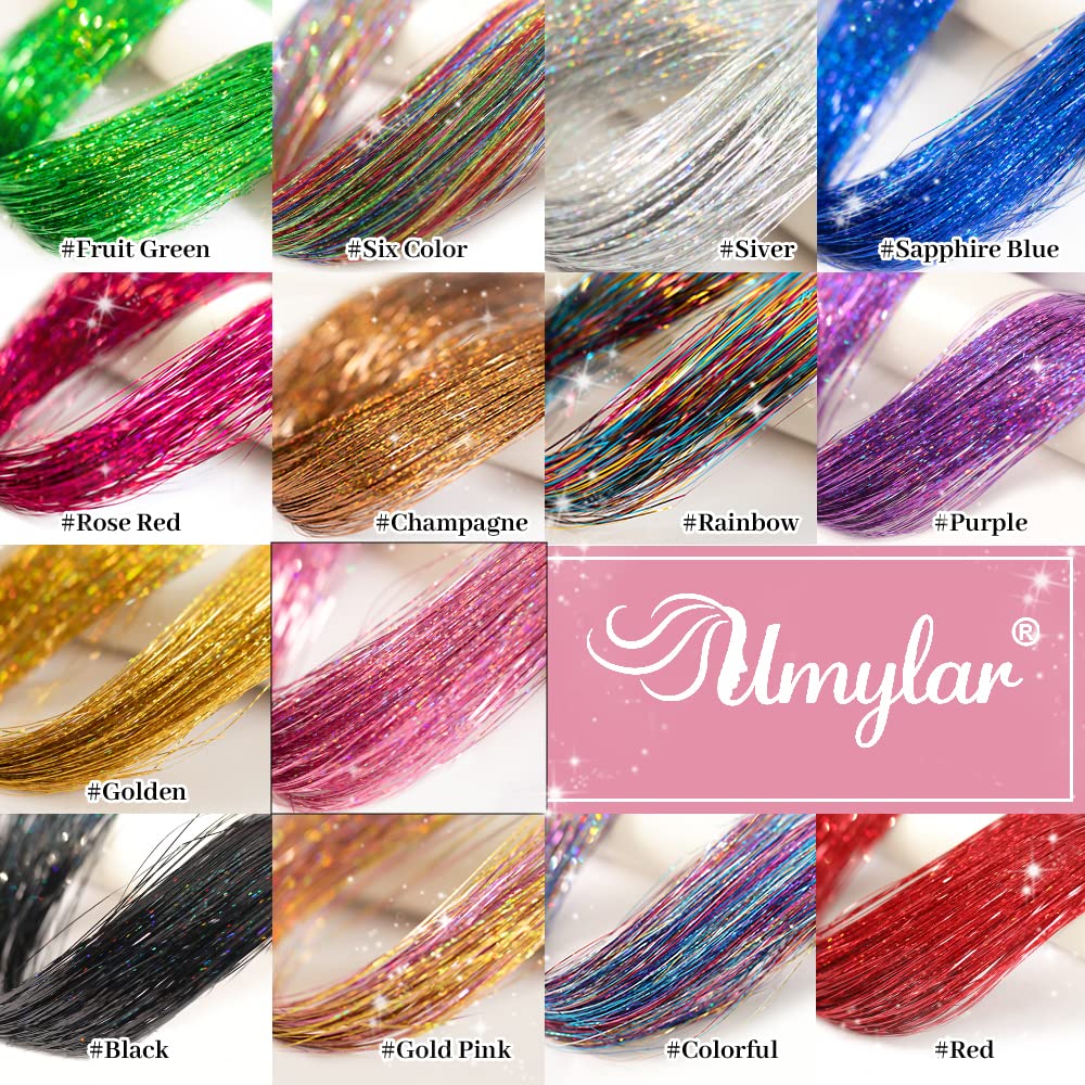 Umylar tinsel cabello brillo para fiestas y bodas